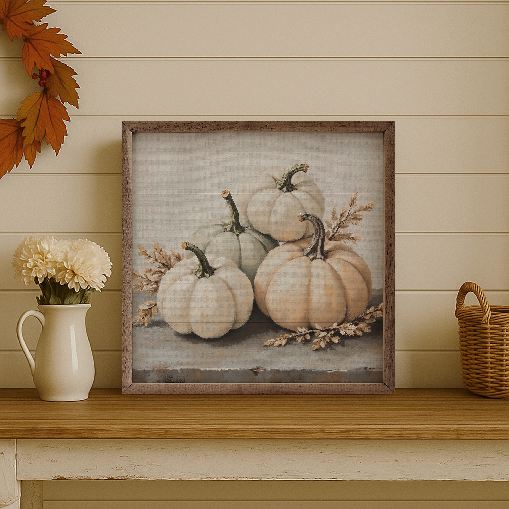White Pumpkins Print