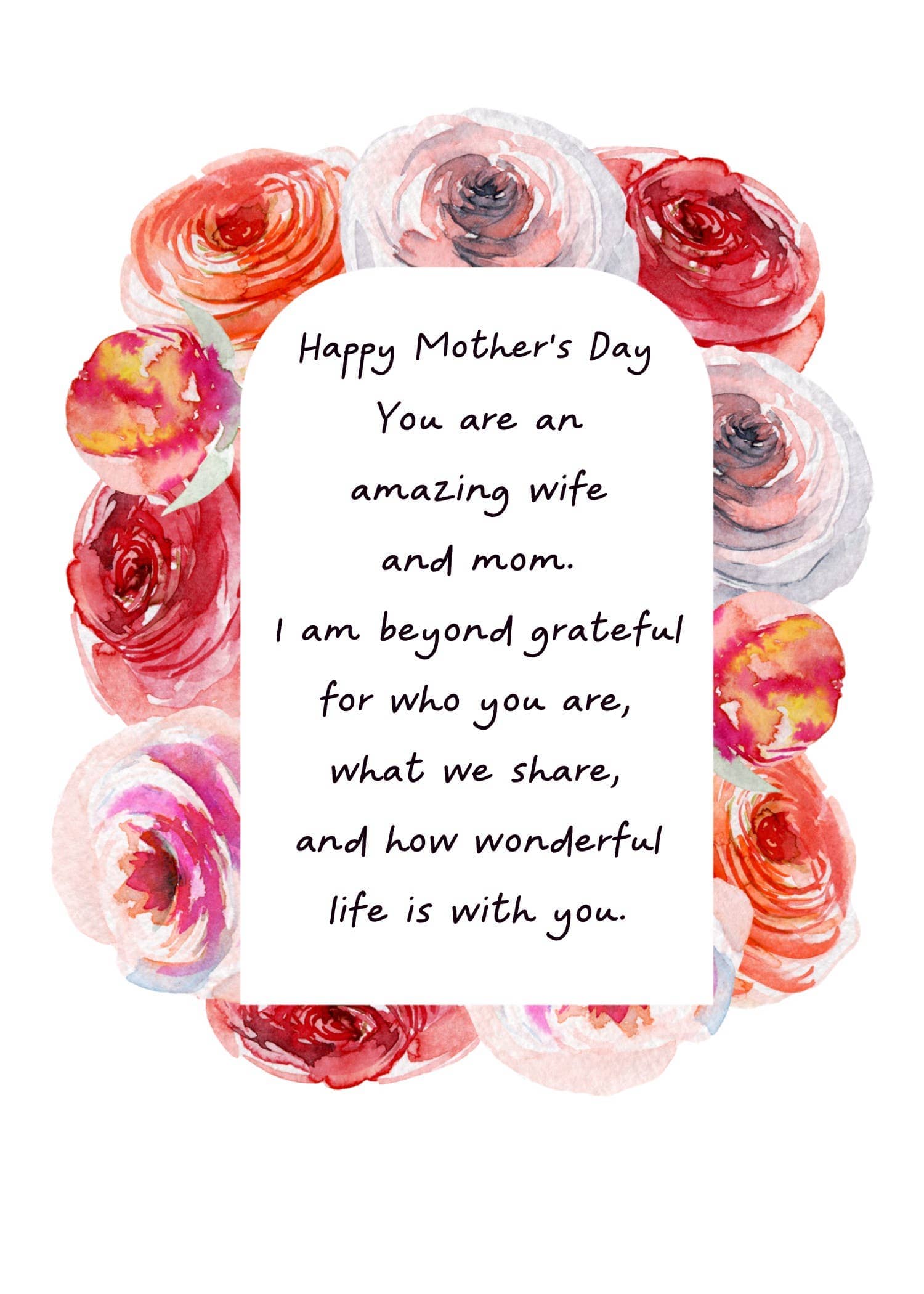 Amazing Wife Mother's Day Card
