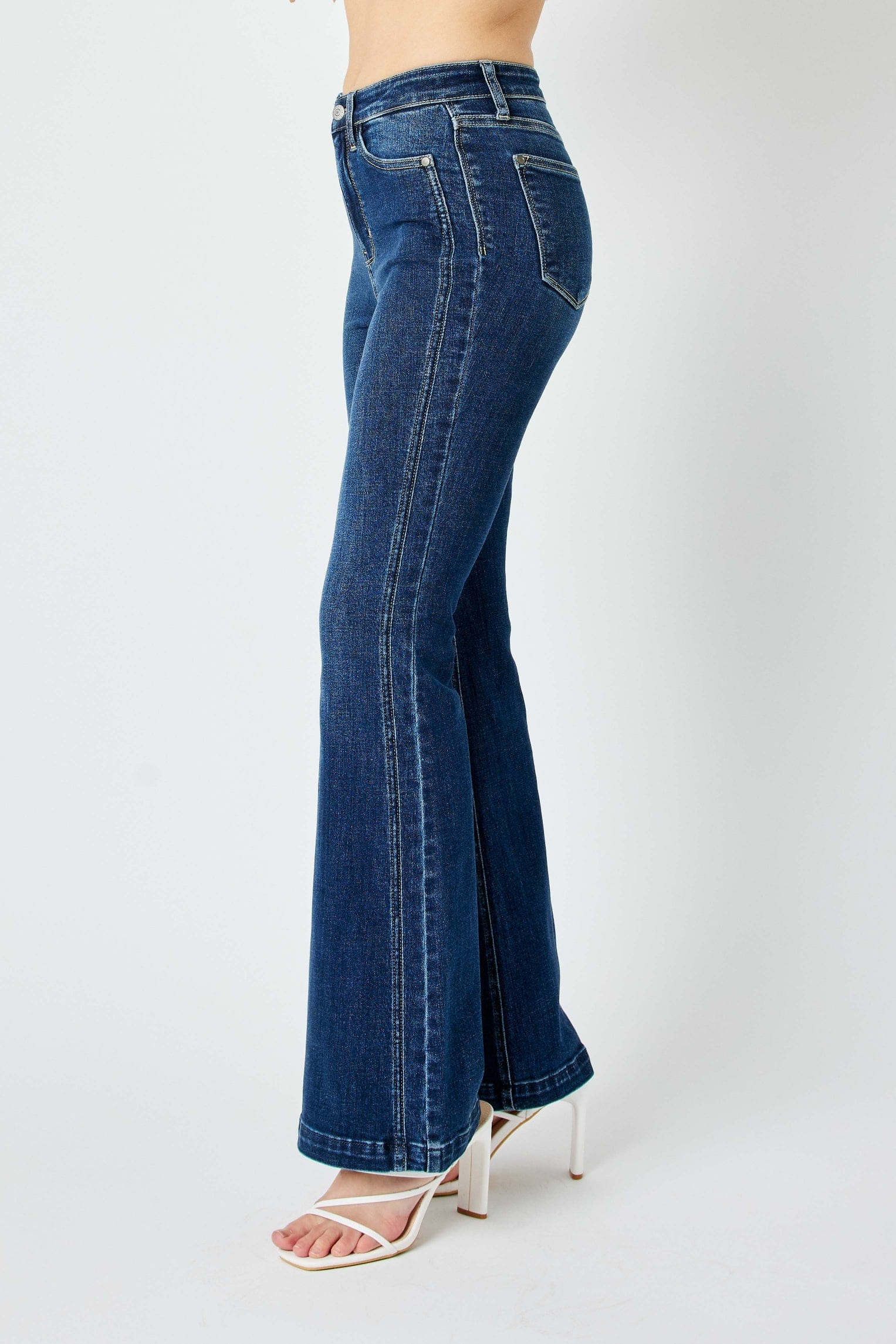 Angled Seam with Detailed Flare High Waist Judy Blue Jeans