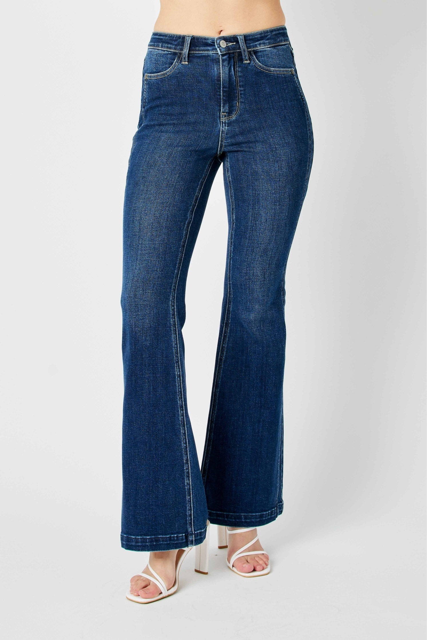 Angled Seam with Detailed Flare High Waist Judy Blue Jeans