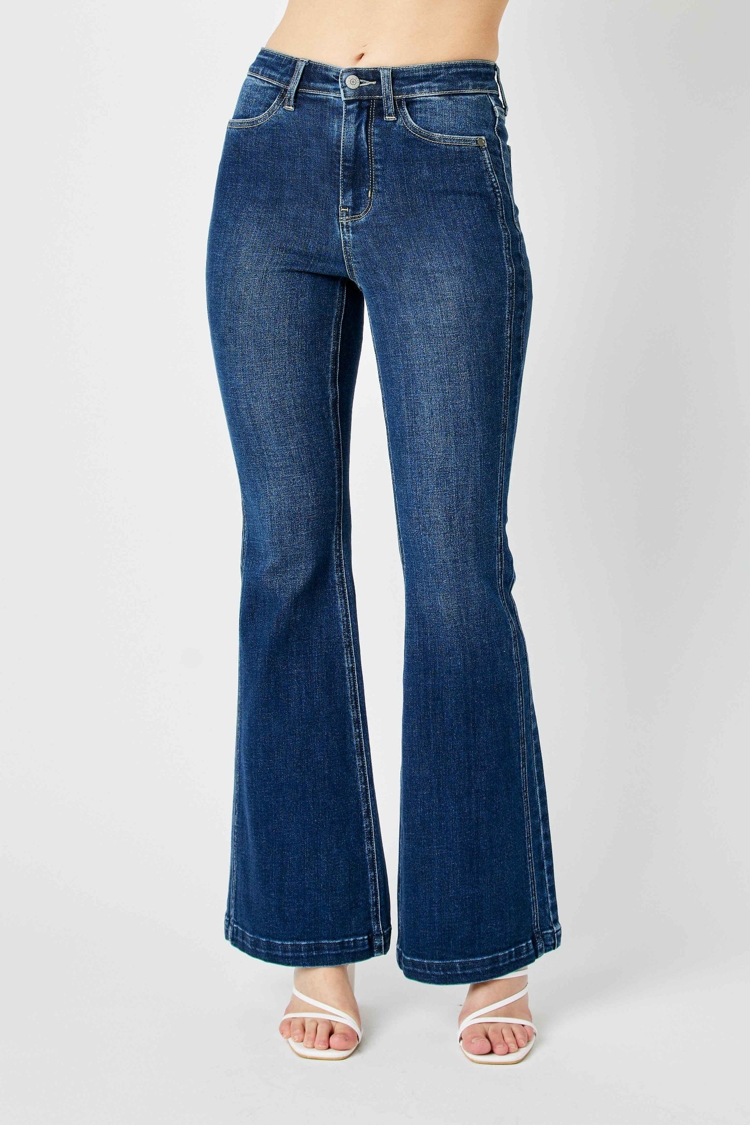 Angled Seam with Detailed Flare High Waist Judy Blue Jeans
