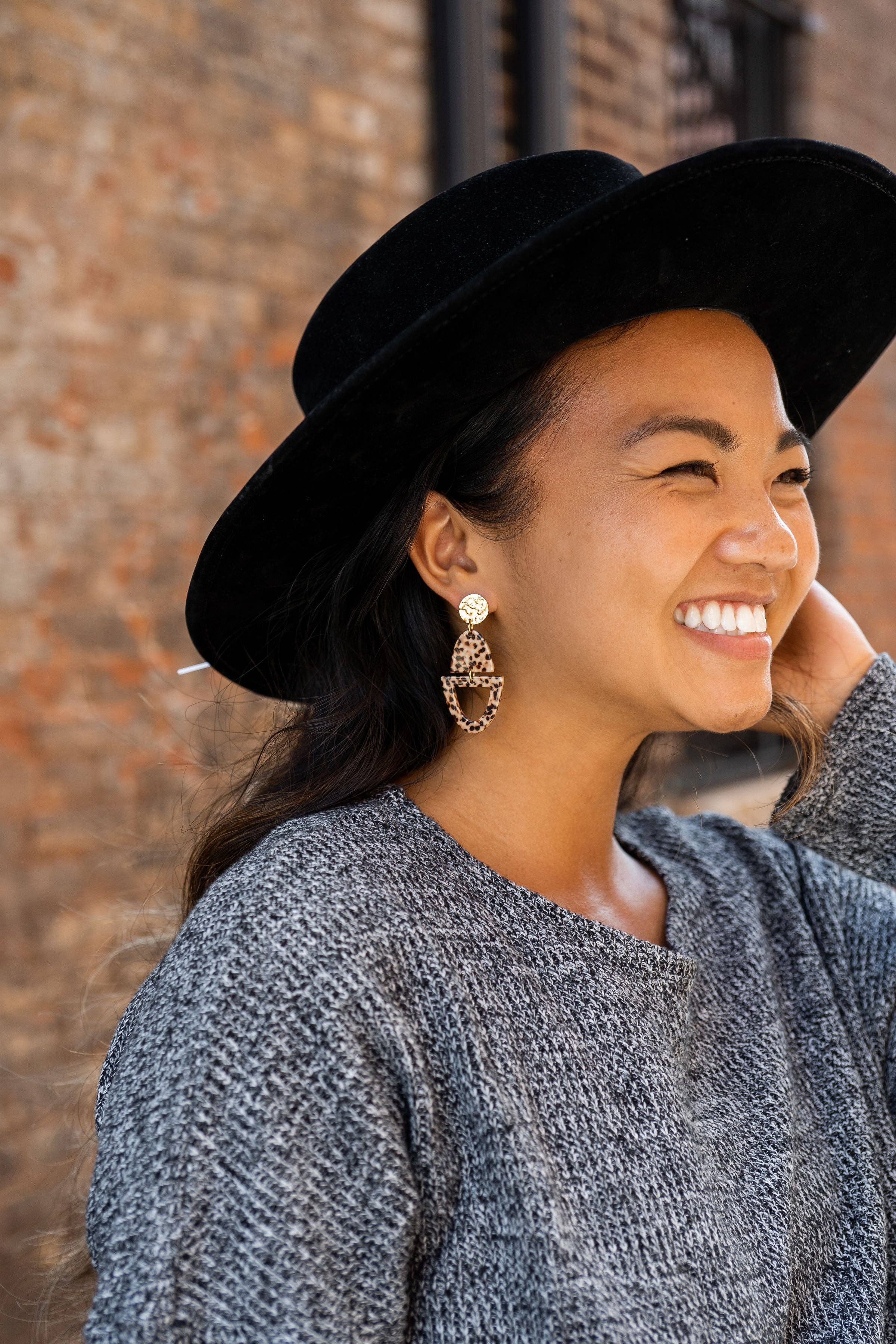 Athena Brown Dot Earrings