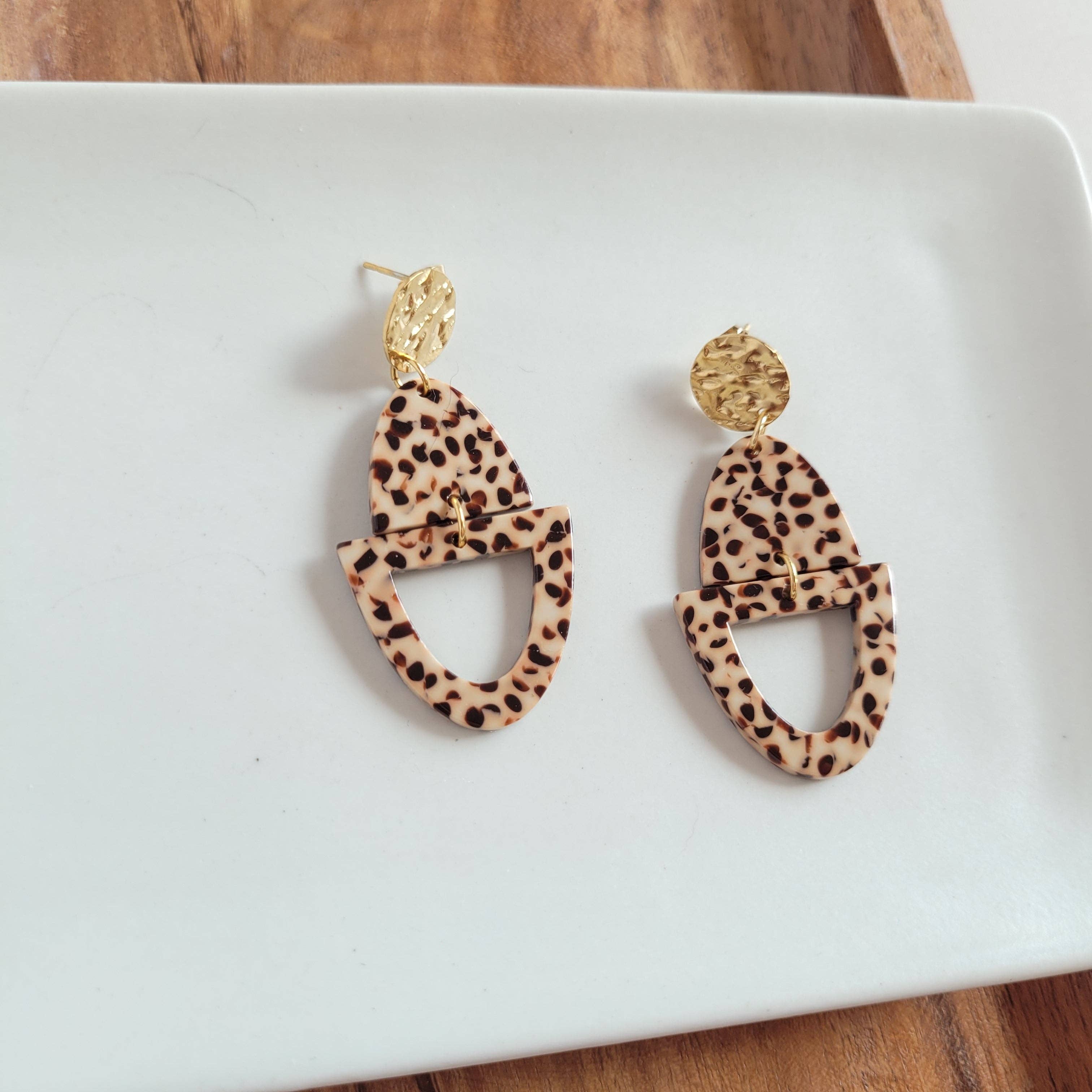 Athena Brown Dot Earrings
