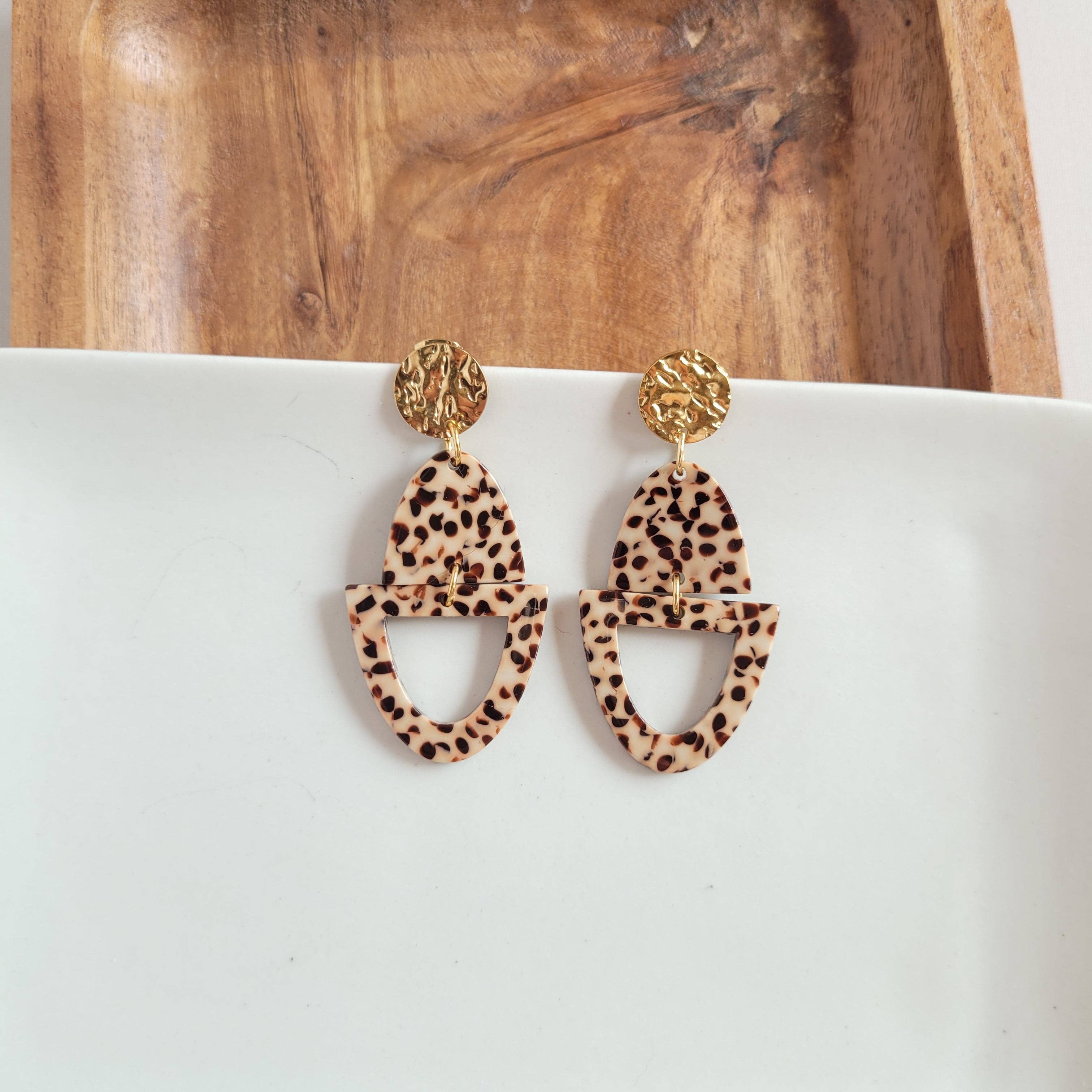 Athena Brown Dot Earrings