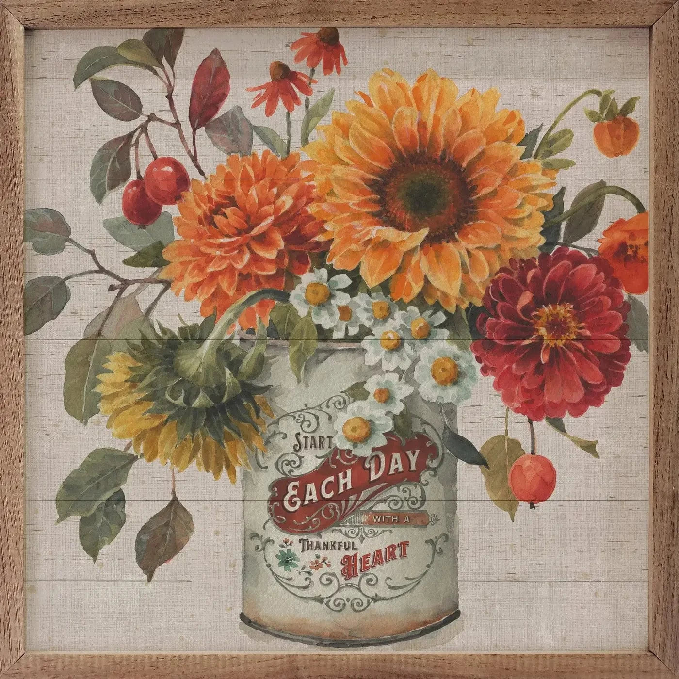 Autumn In Bloom Sunflower Bucket Print
