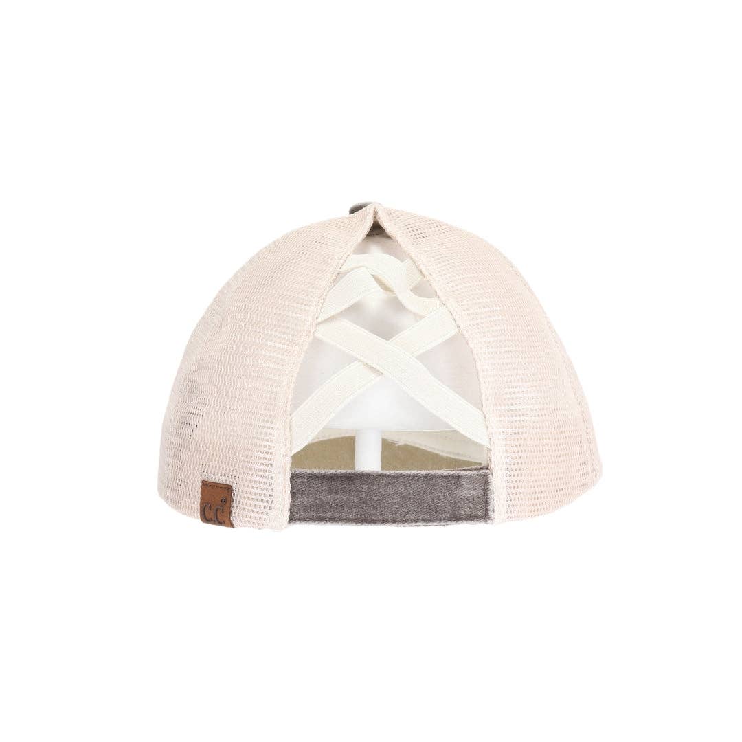 Tri-Color Stone Washed Cross Criss Cross Baseball Hat