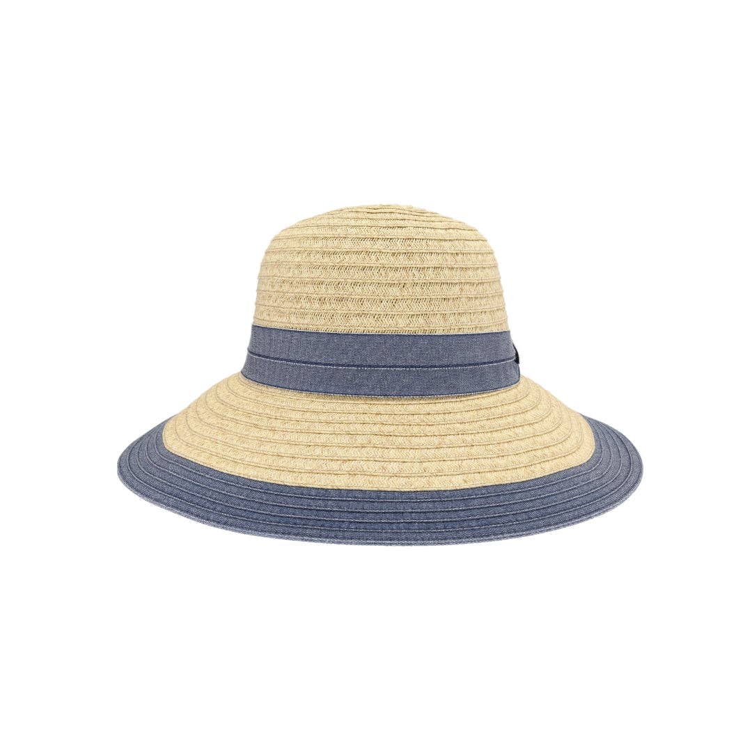 Denim Embellished C.C Cloche Sun Hat