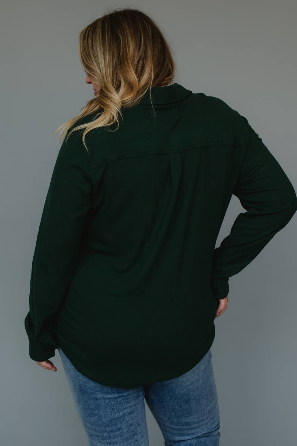 Mindi Hunter Green Super Soft Button Up