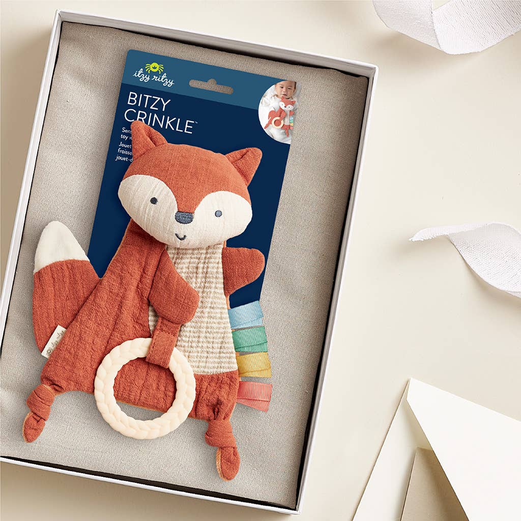 Bitzy Crinkle™ Sensory Toy with Teether
