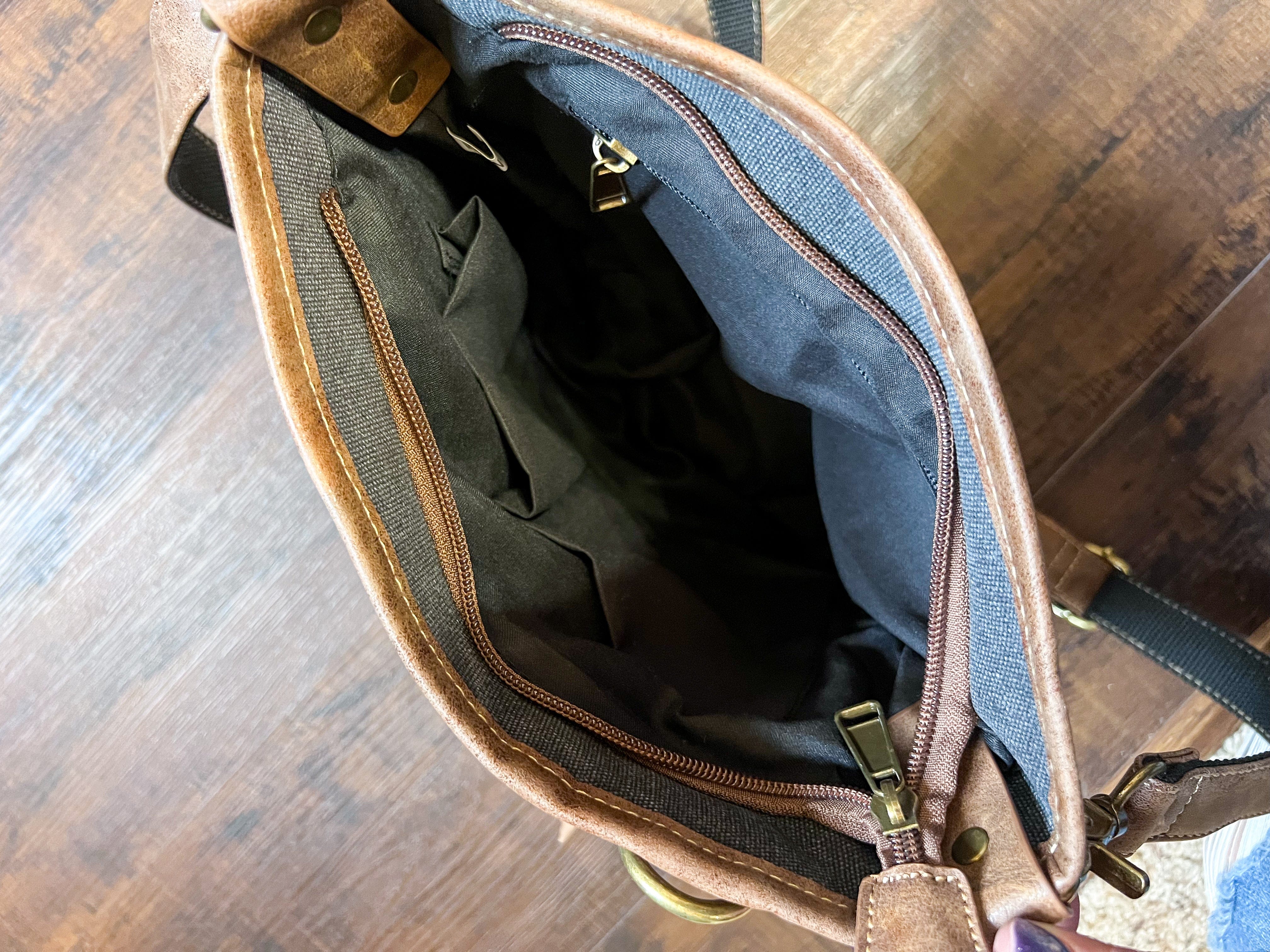 Black & Grey Canvas Sling Purse