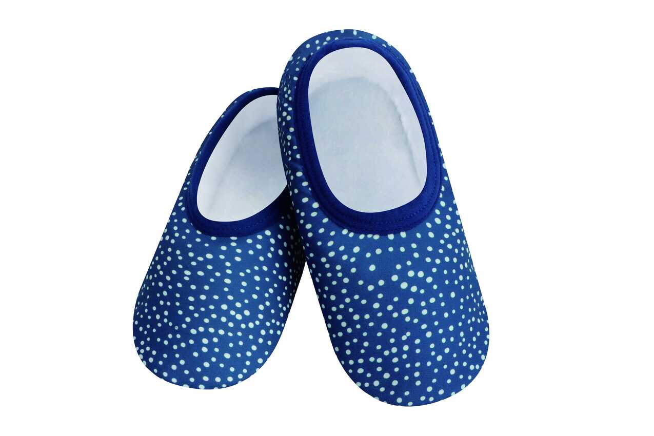 Blue Polka Dot Snoozies Skinnies Travel Slipper