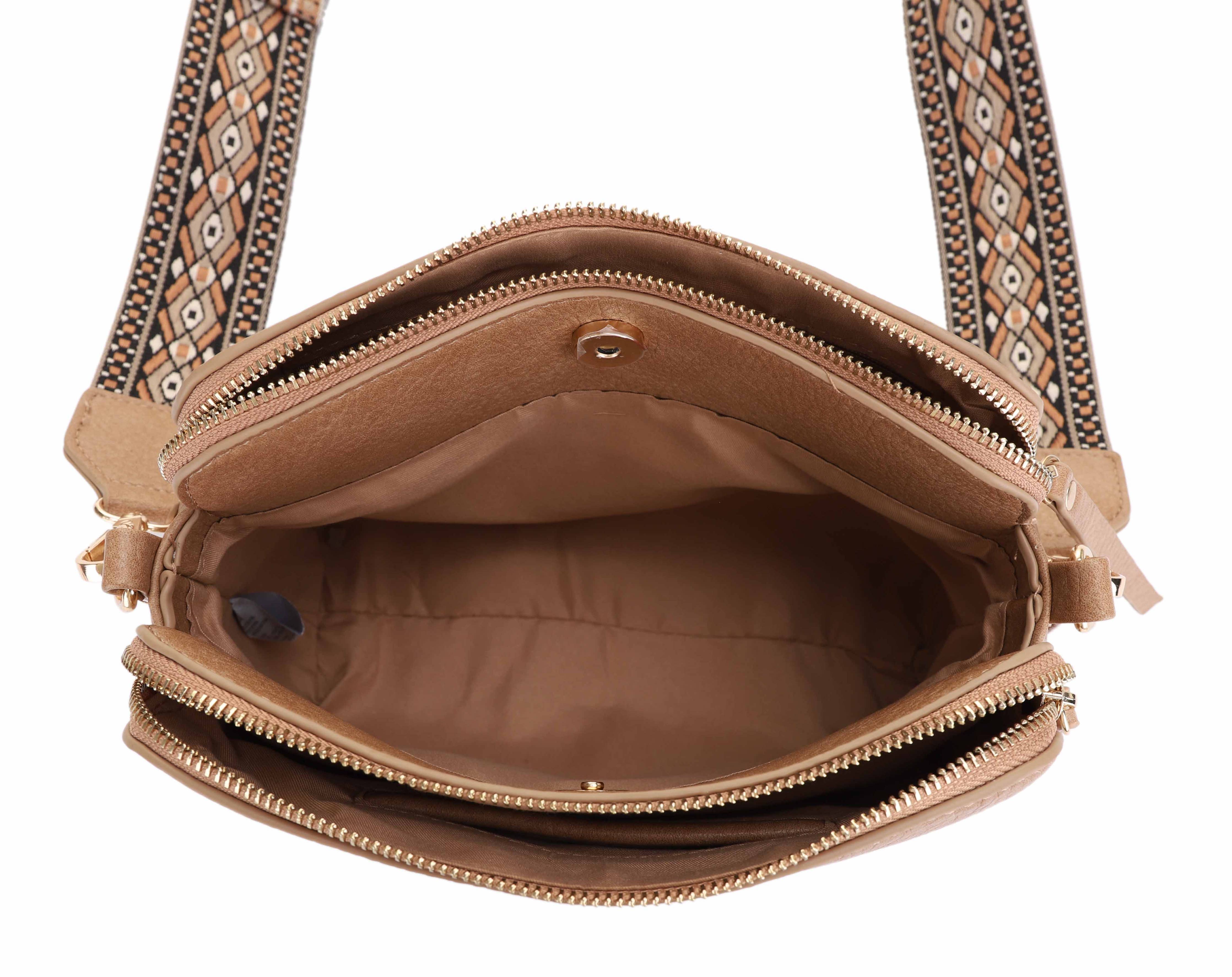 Mila 3 Compartment Crossbody Bag