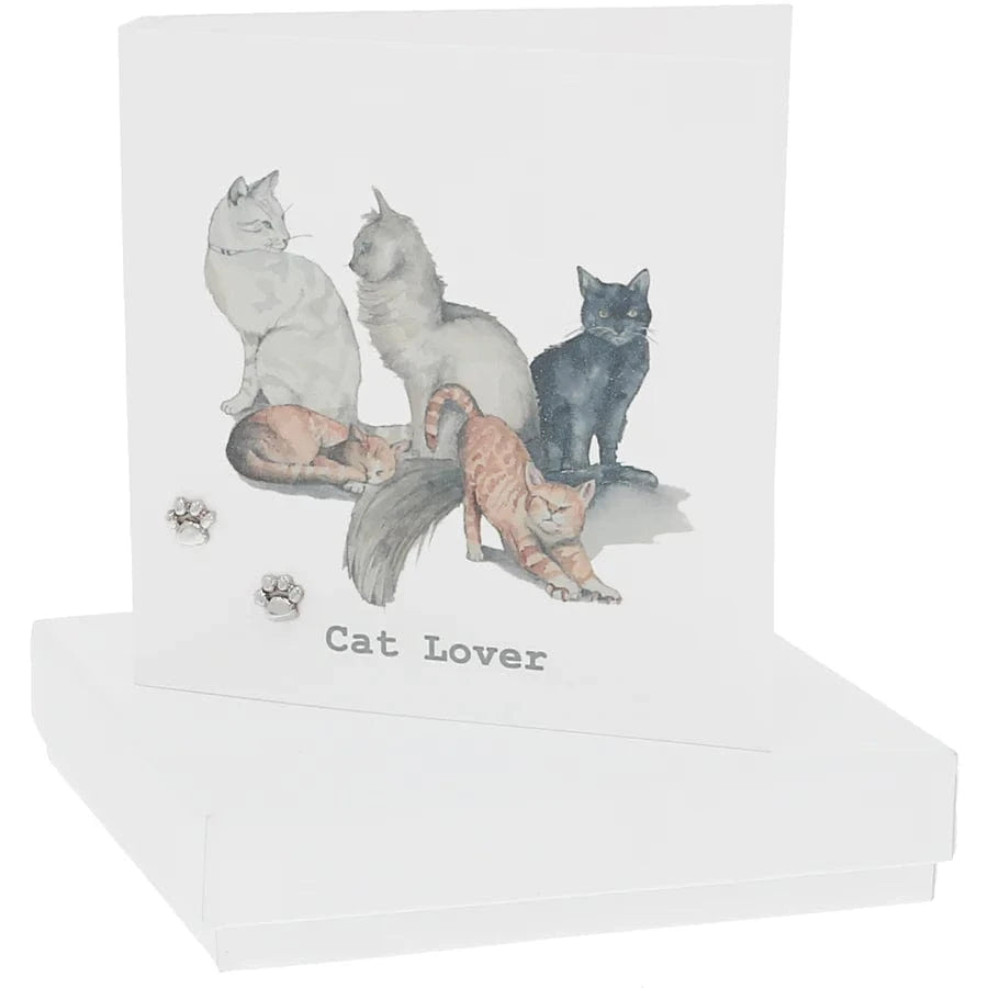 Cat Lover 6mm Sterling Silver Stud Earrings