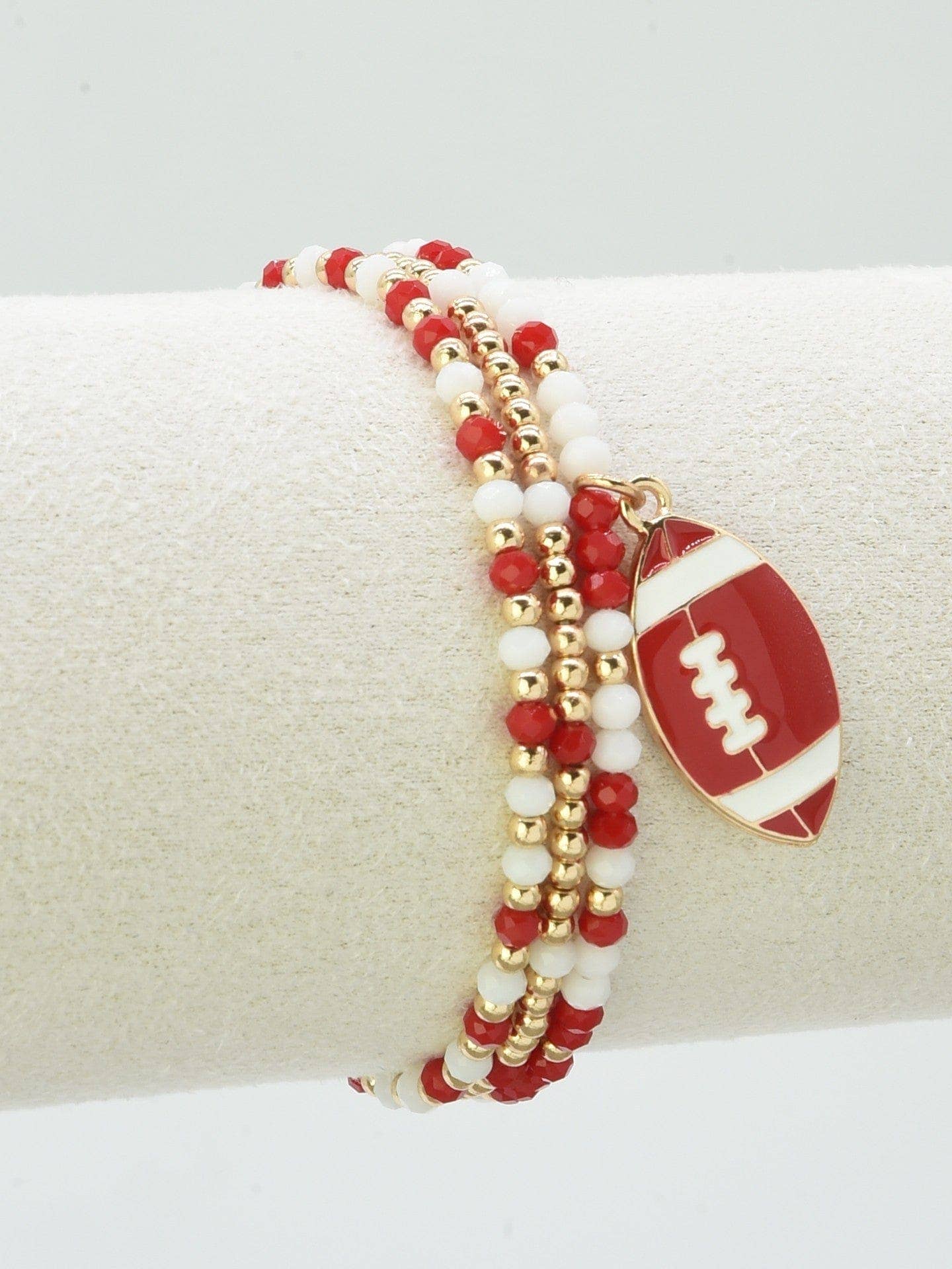 Multi Strand Football Charm Bracelet