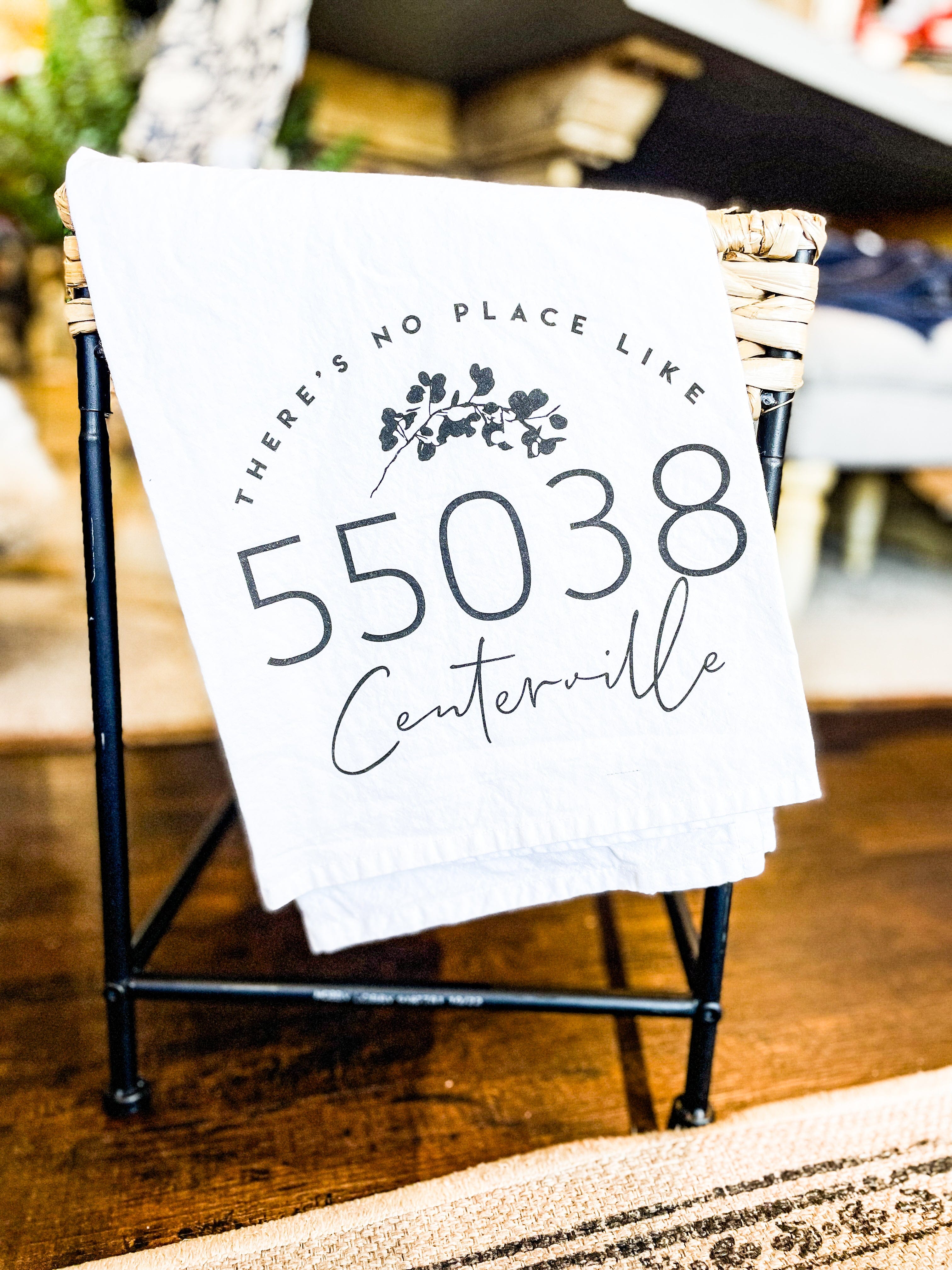 Kendrick Home Towel Centerville City & Zip Code Tea Towel