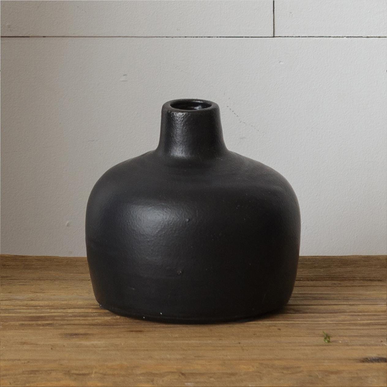 Classic Black Matte Ceramic Vase