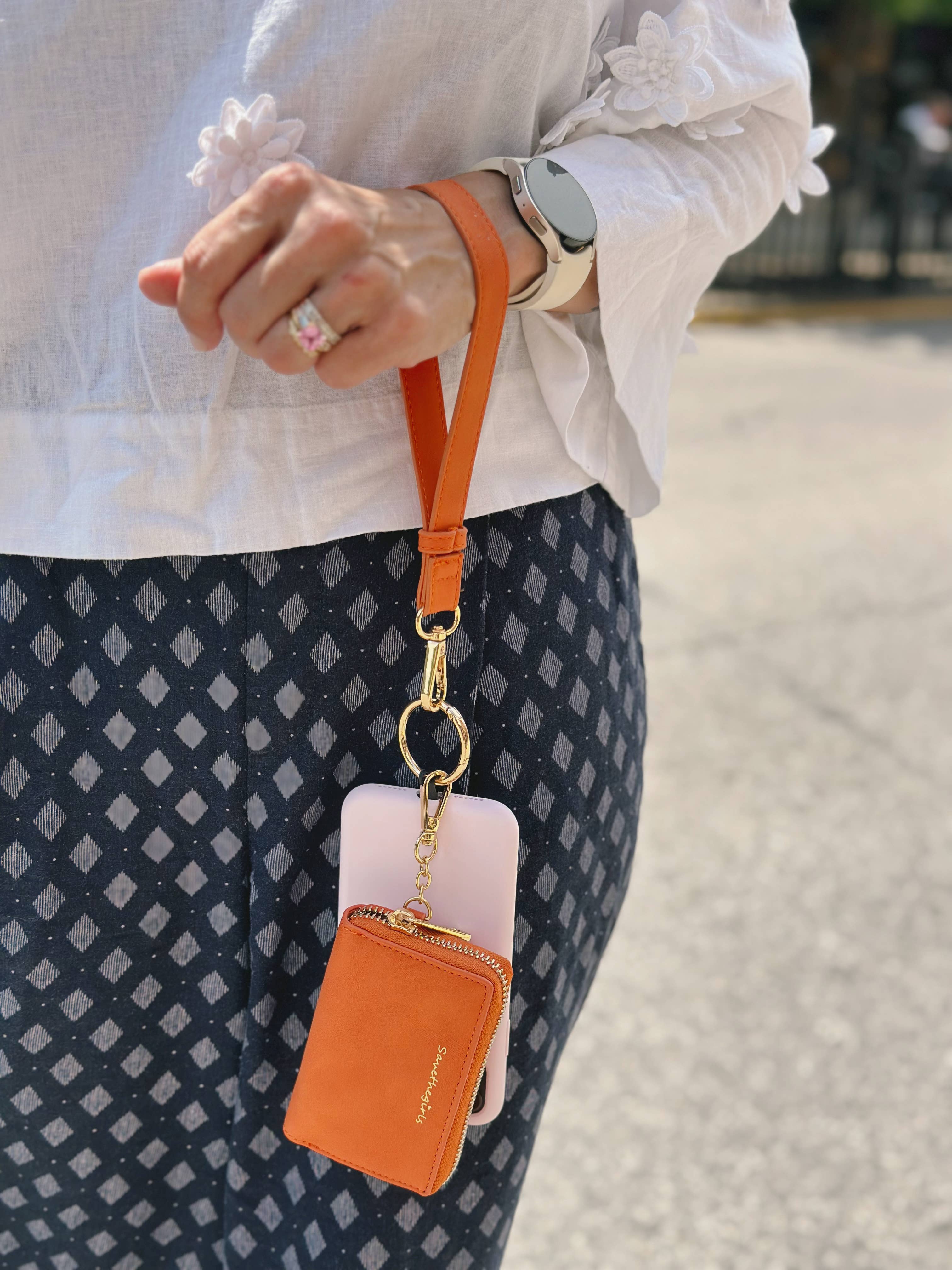Clip & Go Brushed Vegan Leather Phone Lanyard
