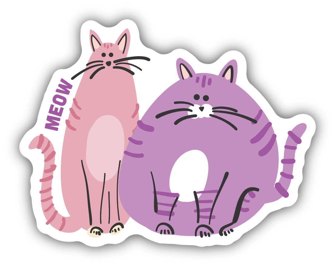 Colorful Cats Sticker