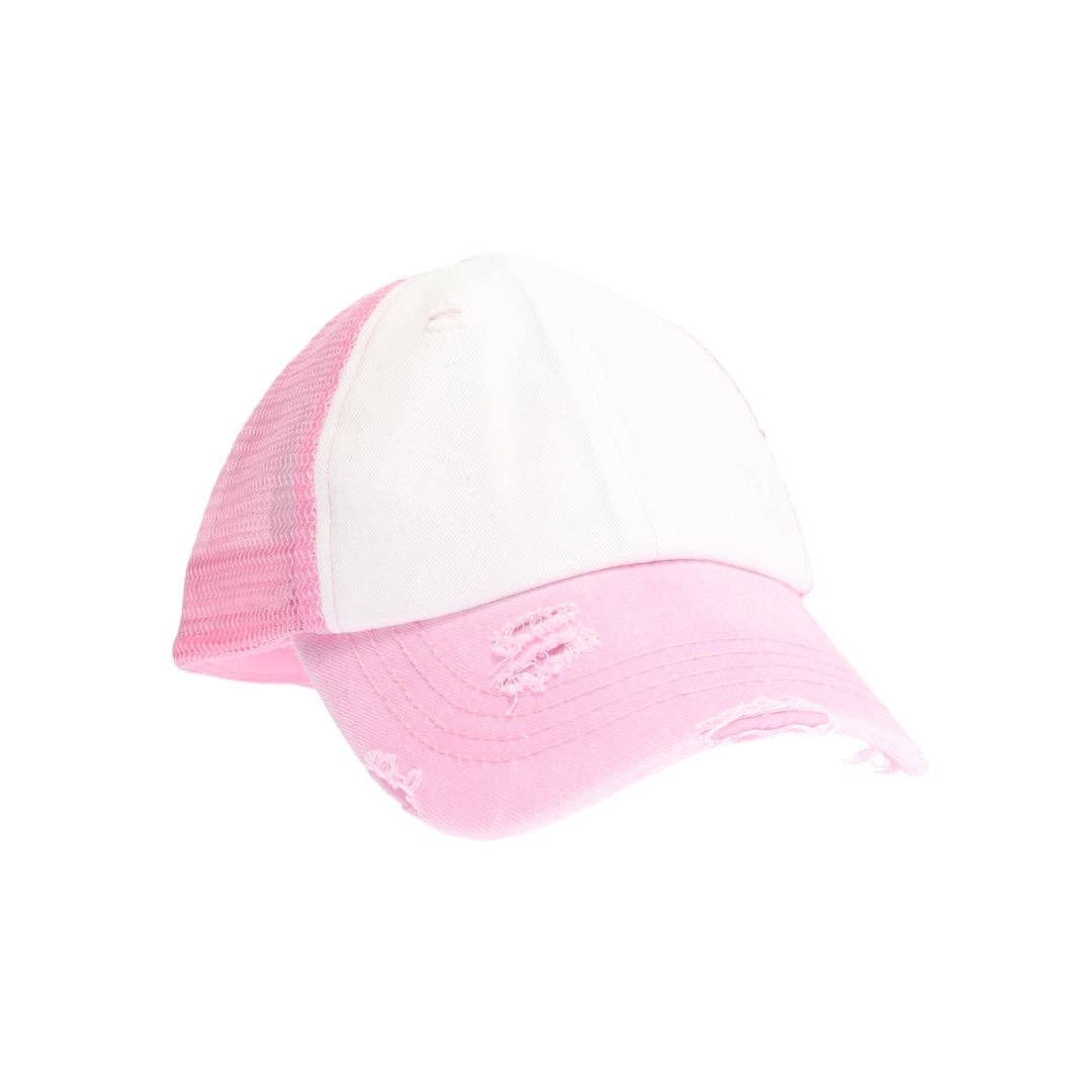 Tri-Color Stone Washed Cross Criss Cross Baseball Hat