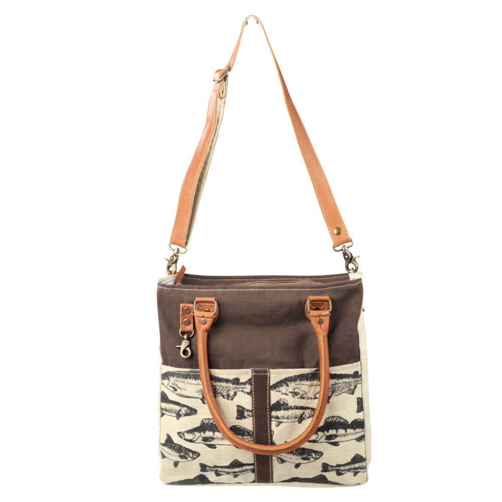 Fish Canvas Crossbody Tote