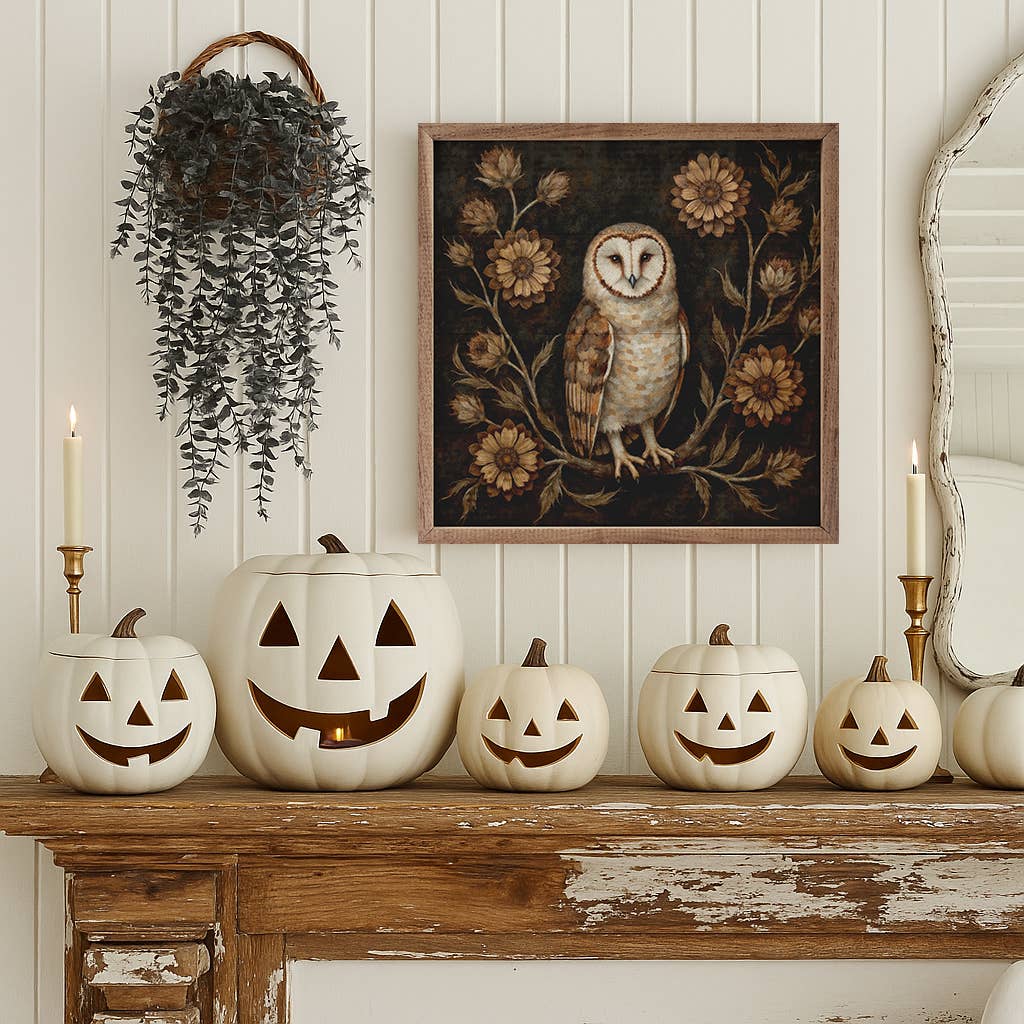 Floral Autumn Owl Print