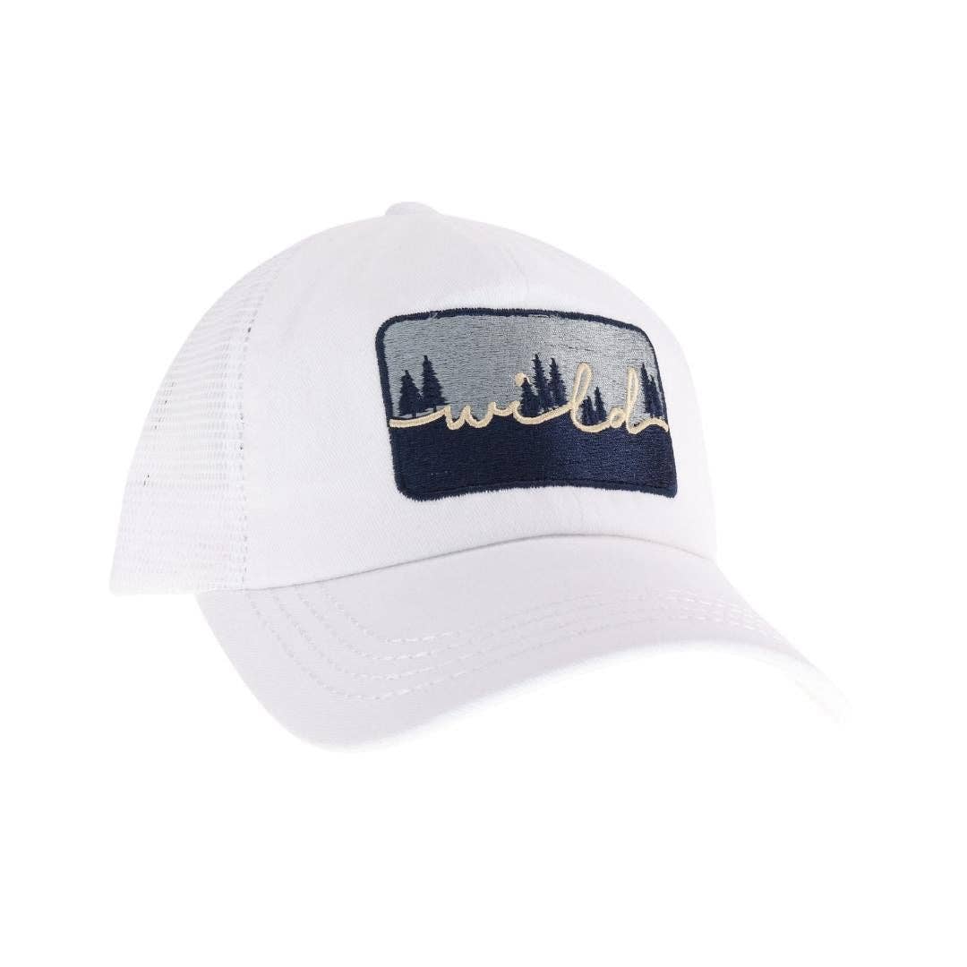 Wild Embroidered Patch C.C High Pony Criss Cross Baseball Hat