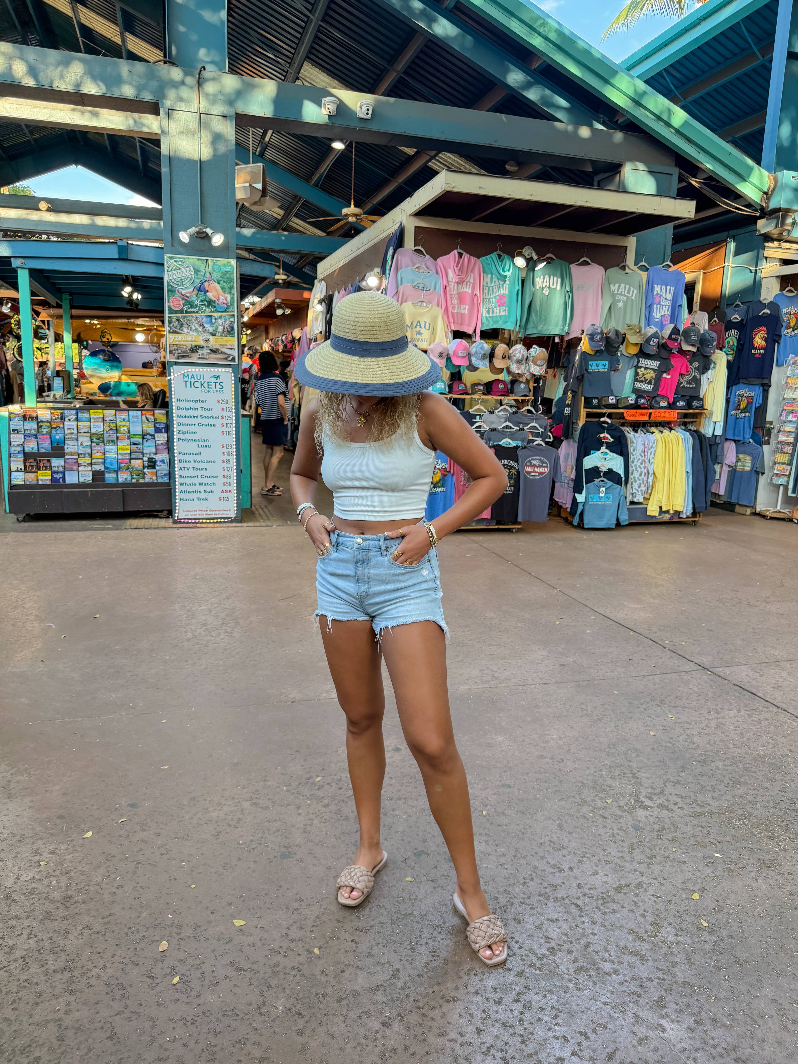 Denim Embellished C.C Cloche Sun Hat