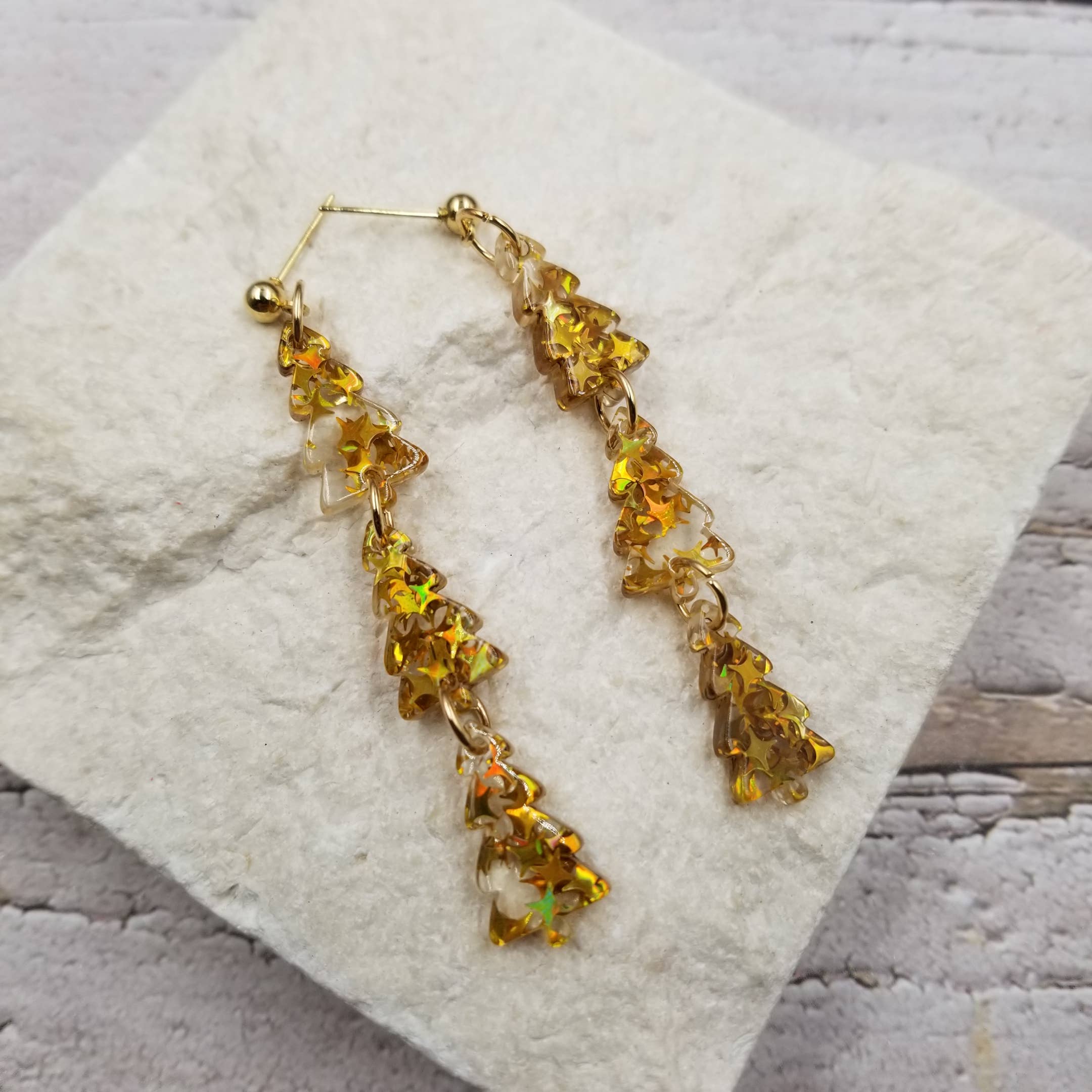 Connecting Little Tree Christmas Earrings