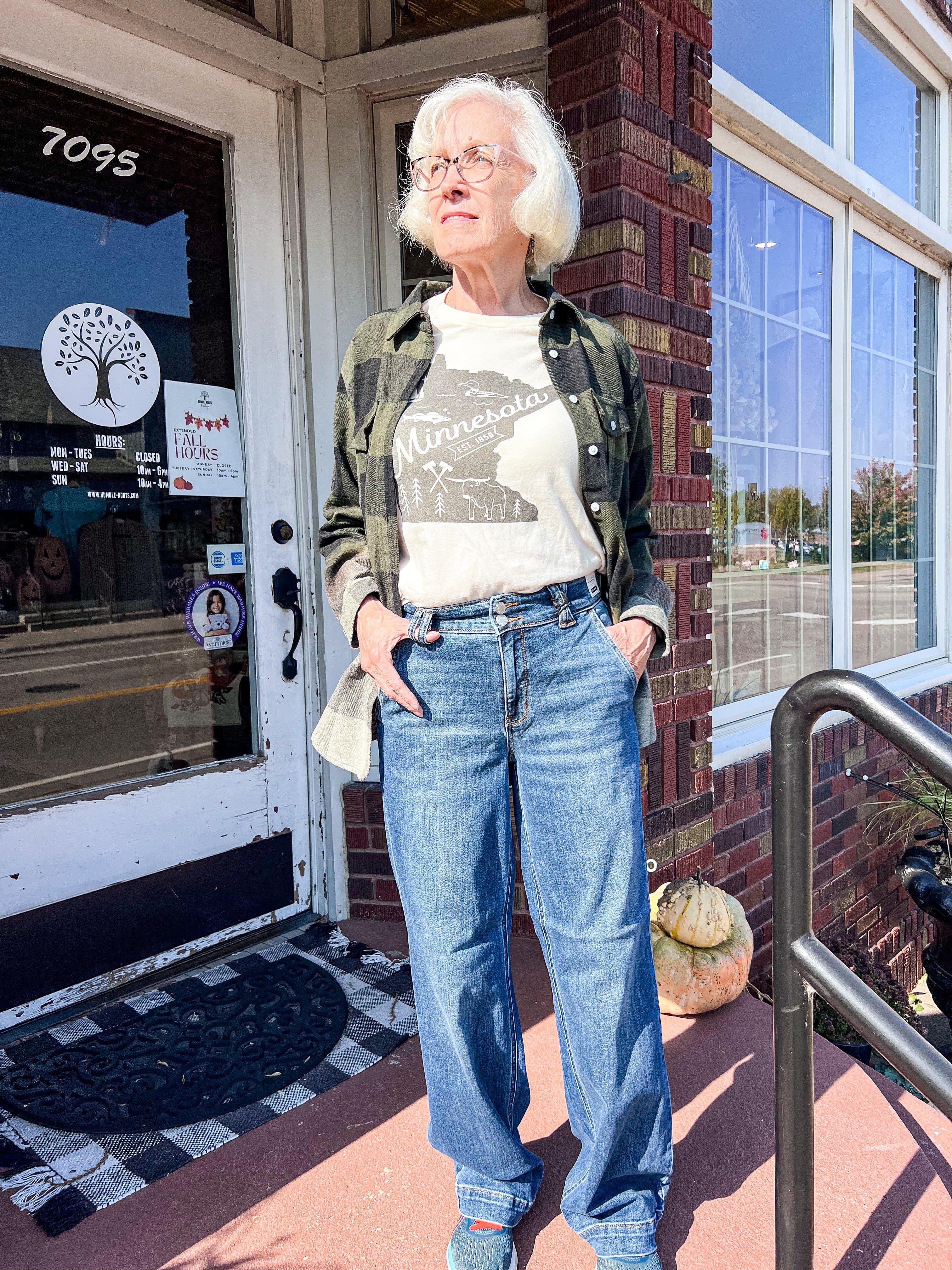 Double Button Wide Leg Judy Blue Jeans