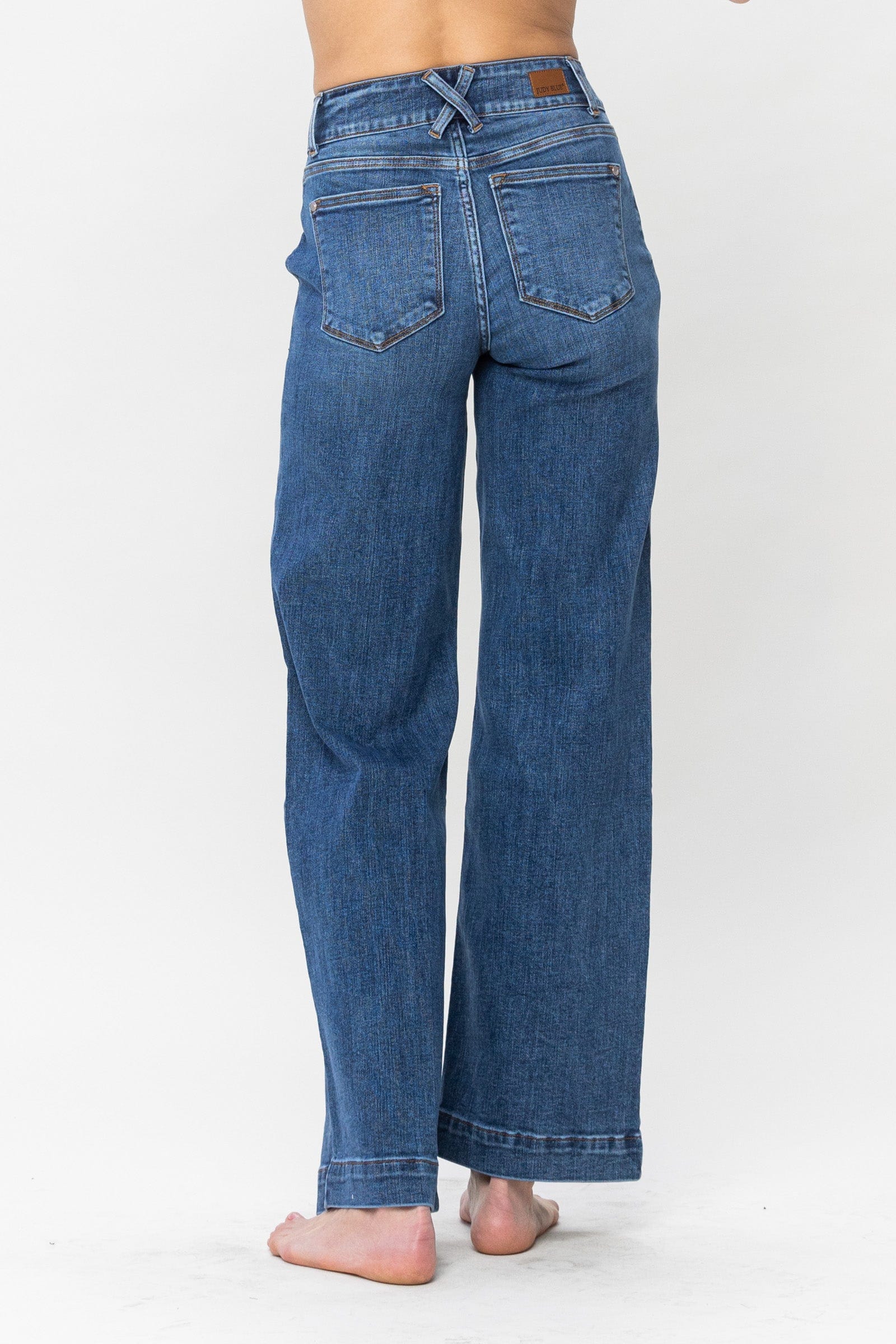 Double Button Wide Leg Judy Blue Jeans