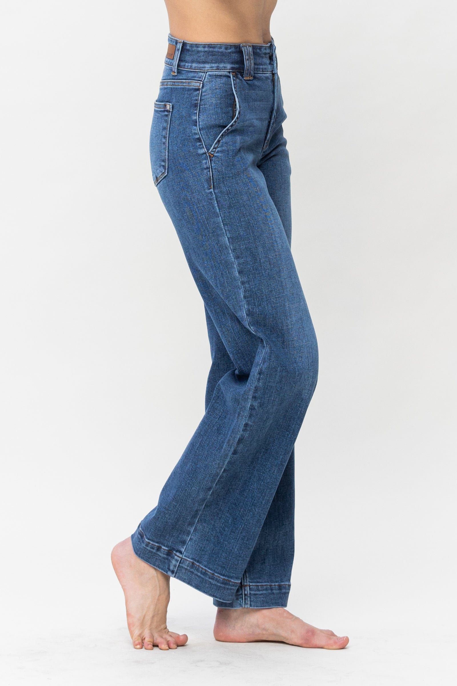 Double Button Wide Leg Judy Blue Jeans