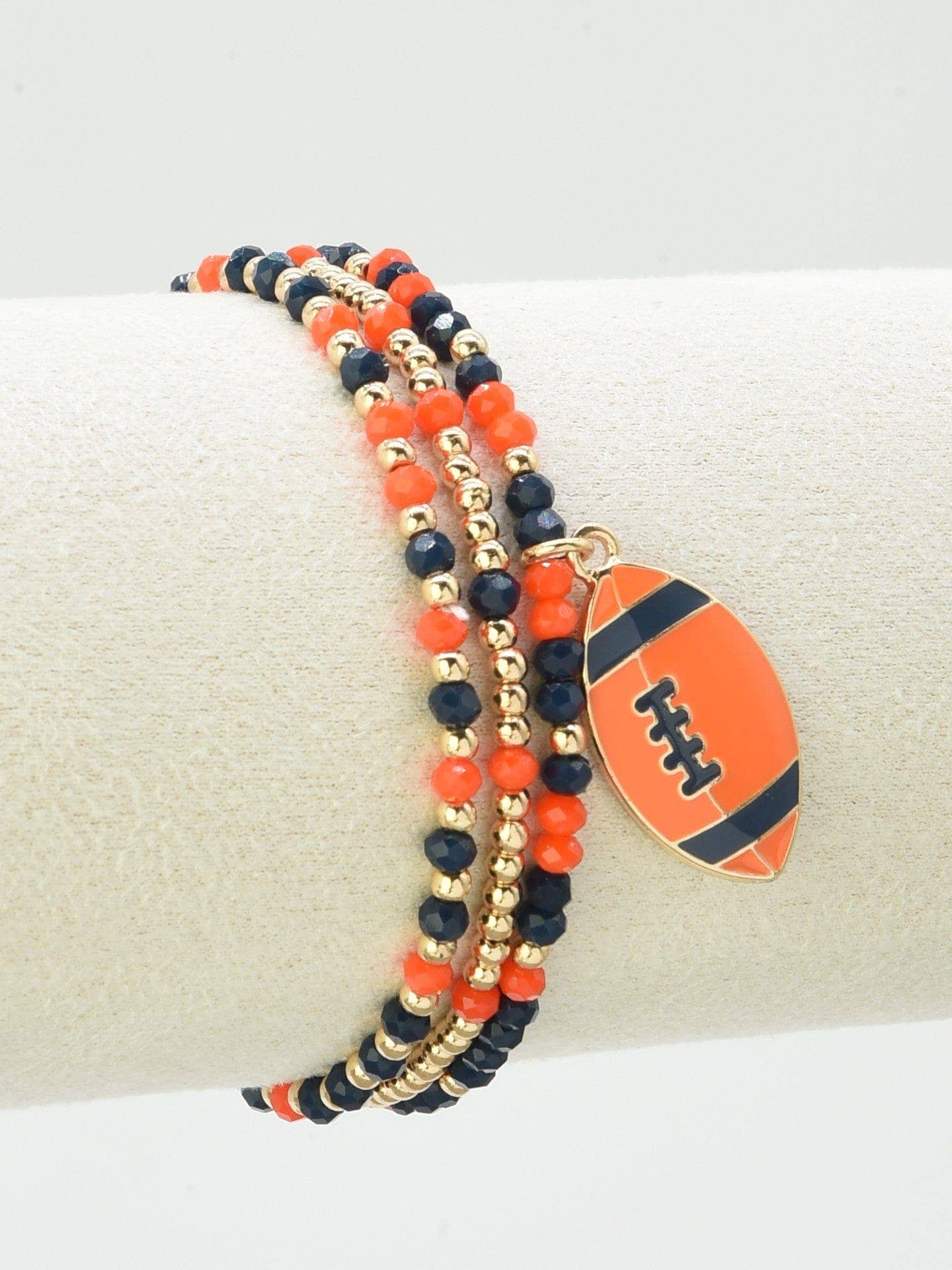 Multi Strand Football Charm Bracelet