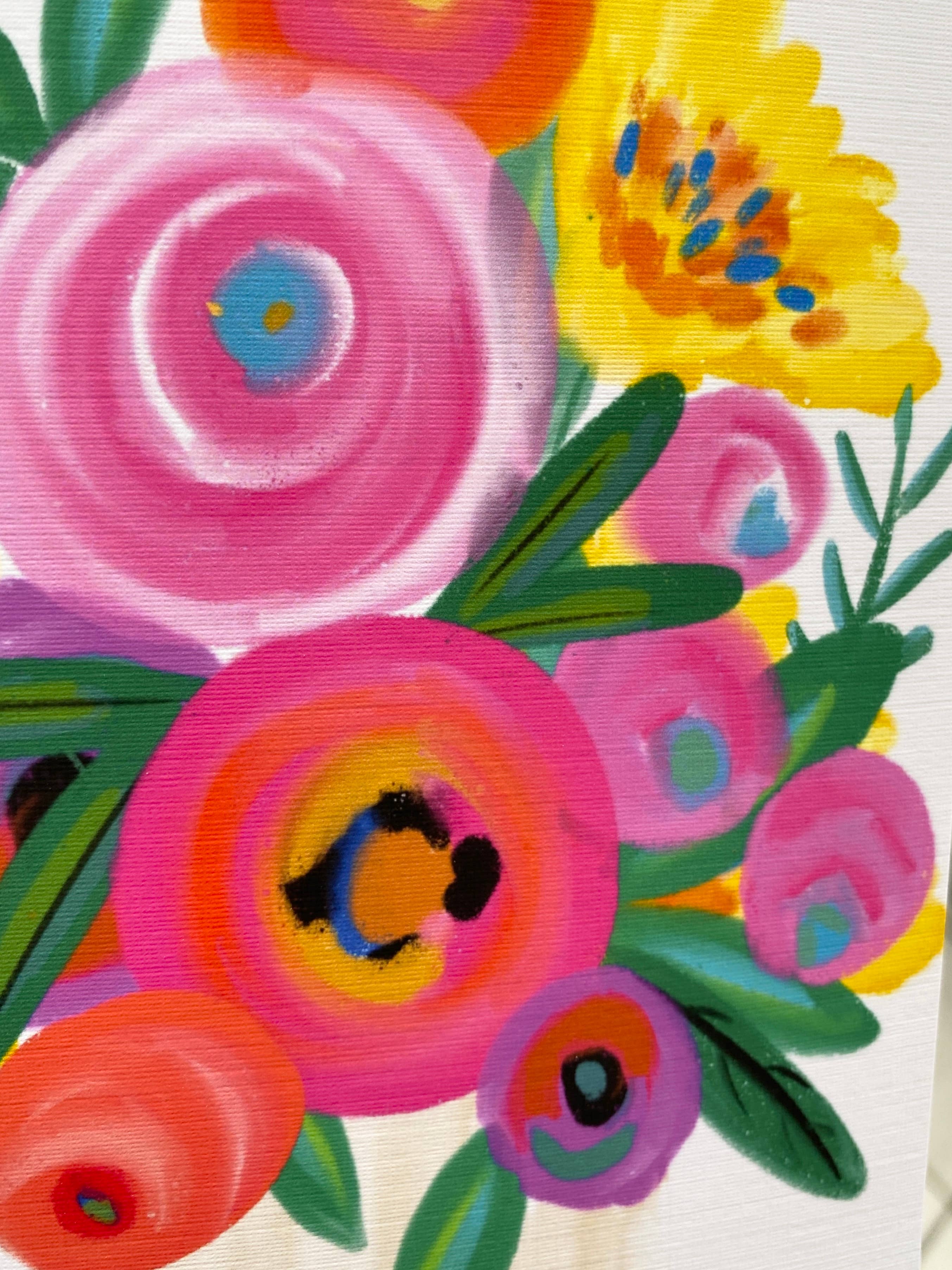 Whimsical Flowers Easter Card: Message Inside