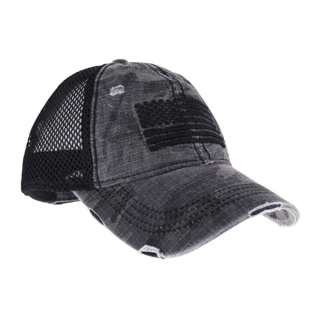 Embroidered American Flag Camo C.C Baseball Hat
