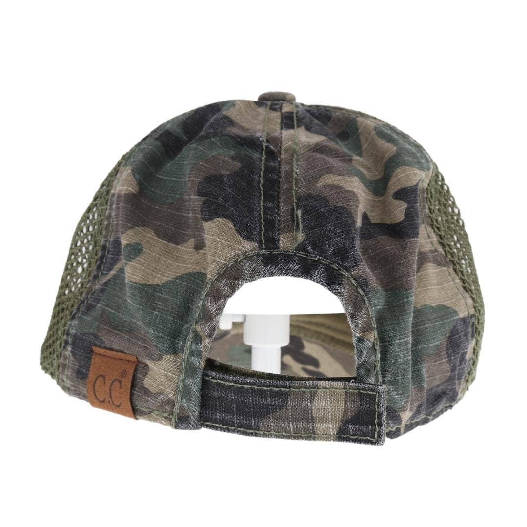 Embroidered American Flag Camo C.C Baseball Hat