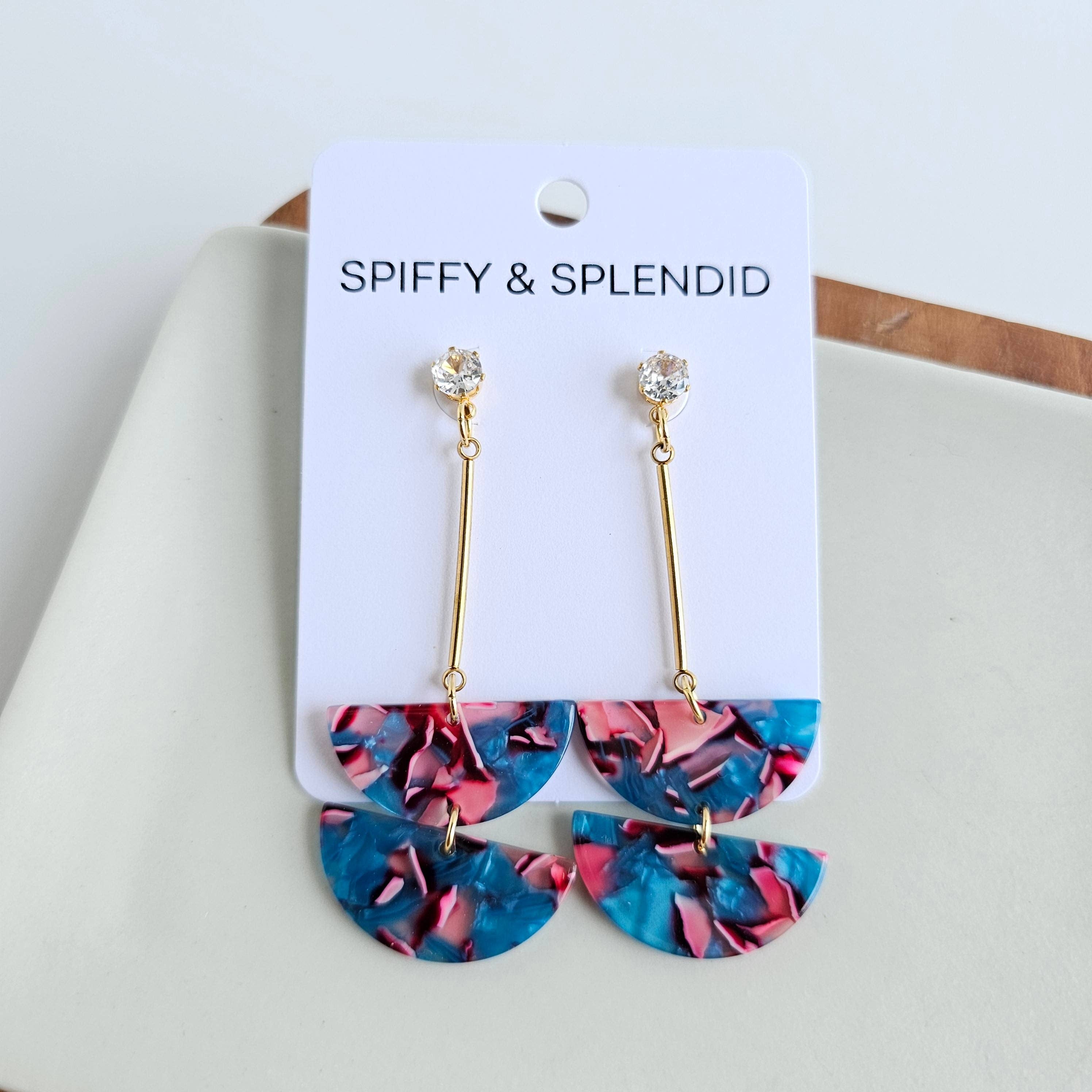 Everly Magenta Teal Drop Earrings