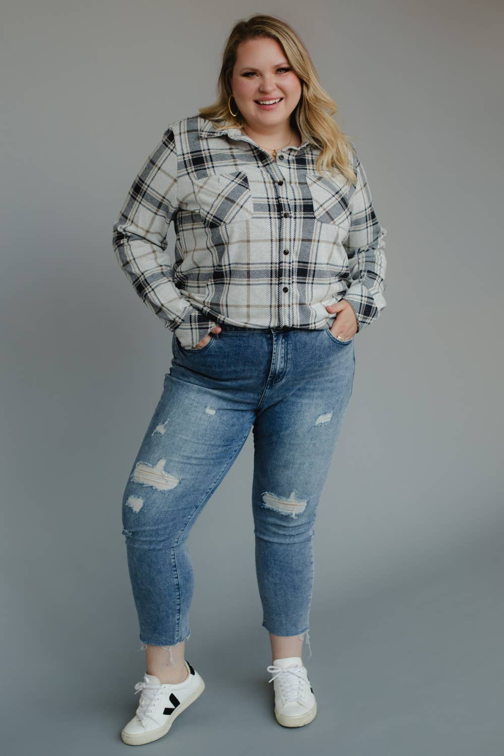 Black, Light Gray & Brown Super Soft Flannel
