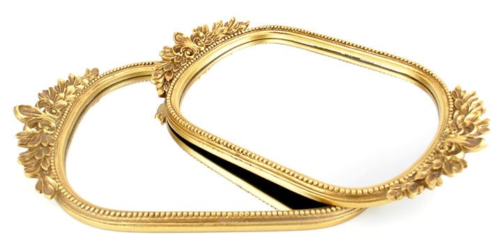 Fleur Gold Mirror Ornate Trays
