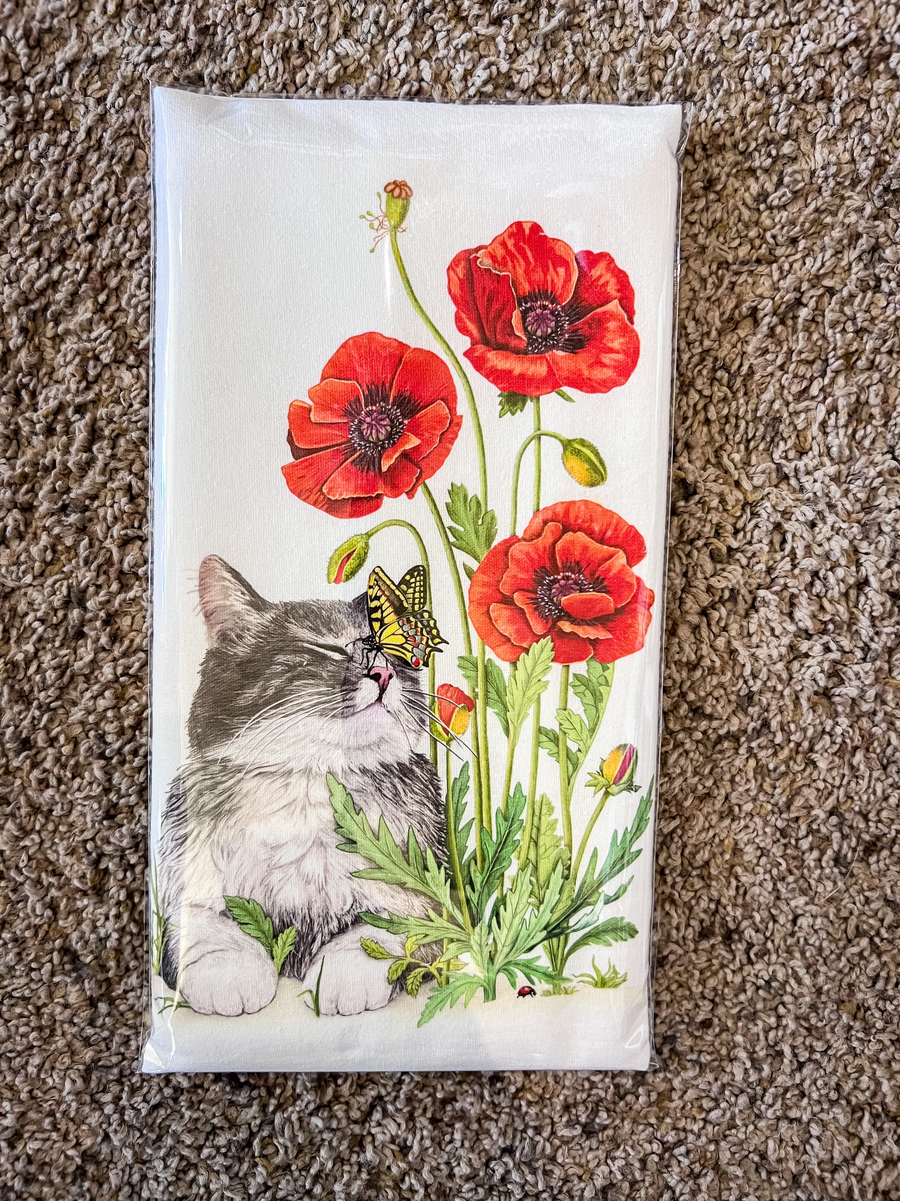 Garden Cats Tea Towel