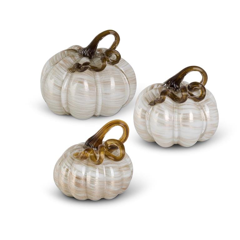 Gold Swirl Handblown Glass Pumpkins