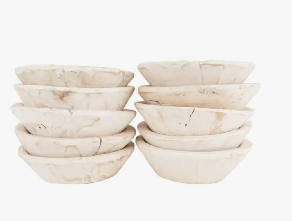Handcarved Wood Dough Bowls