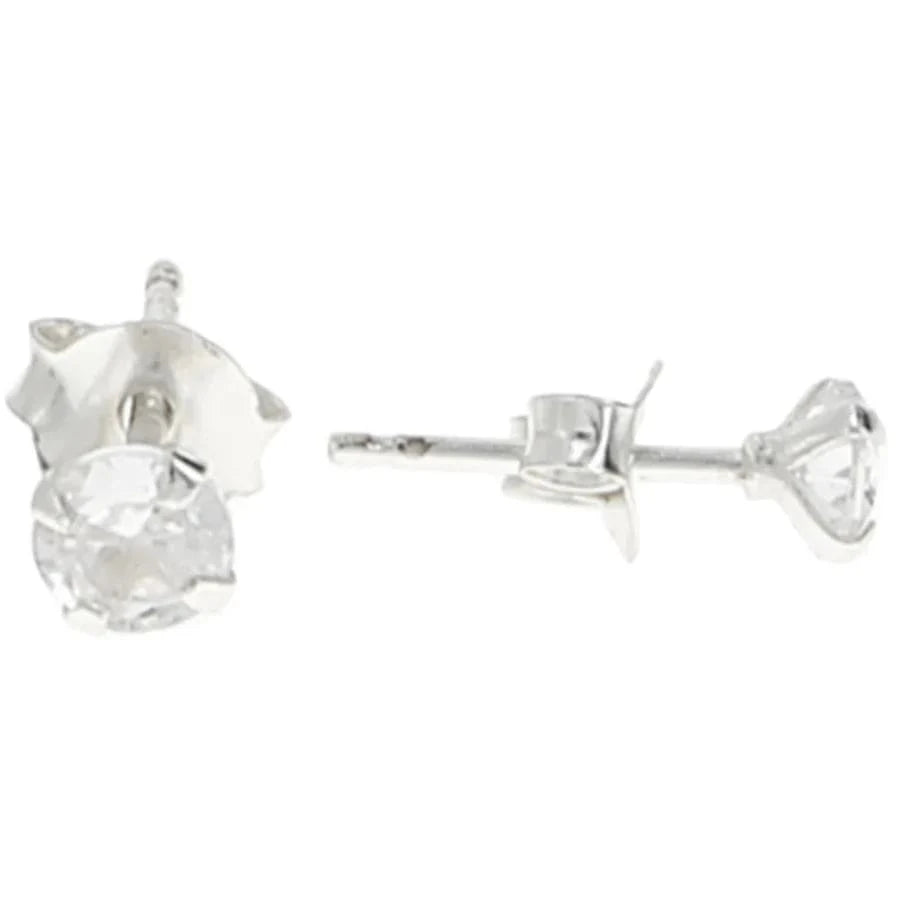 Happy Birthday 4mm Cubic Zirconia Stud Earrings