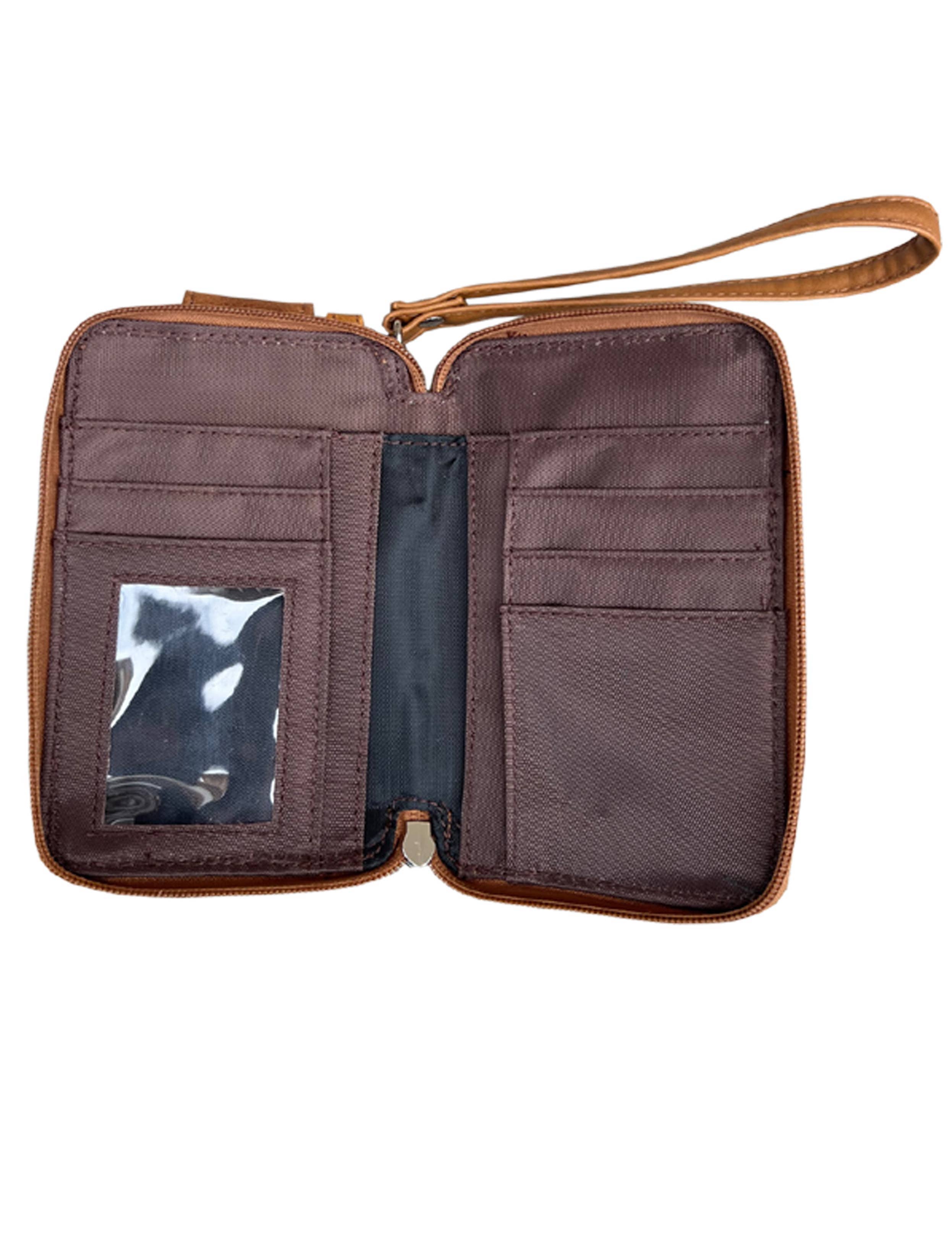 Leather Travel Wristlet Crossbody Duo