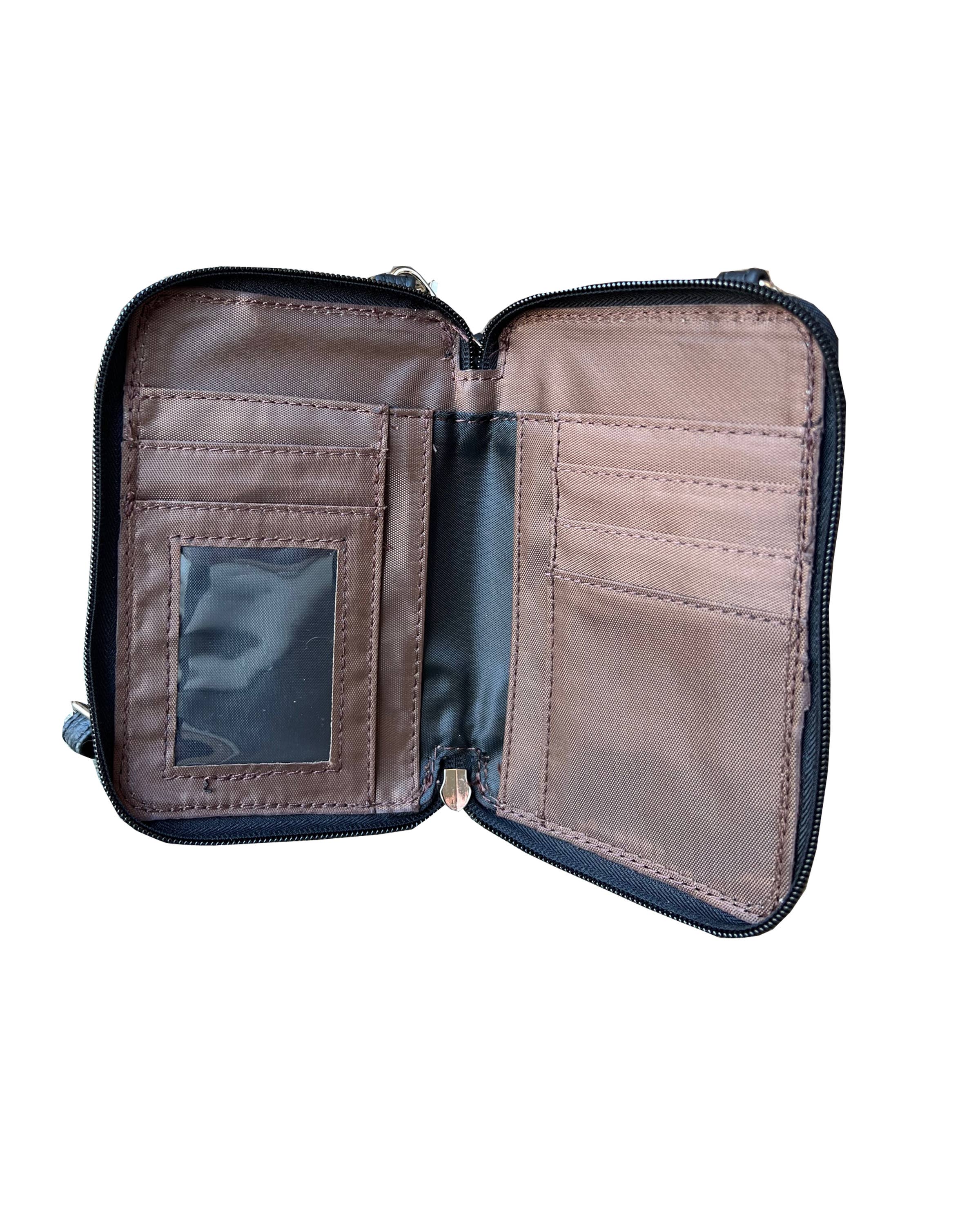 Leather Travel Wristlet Crossbody Duo