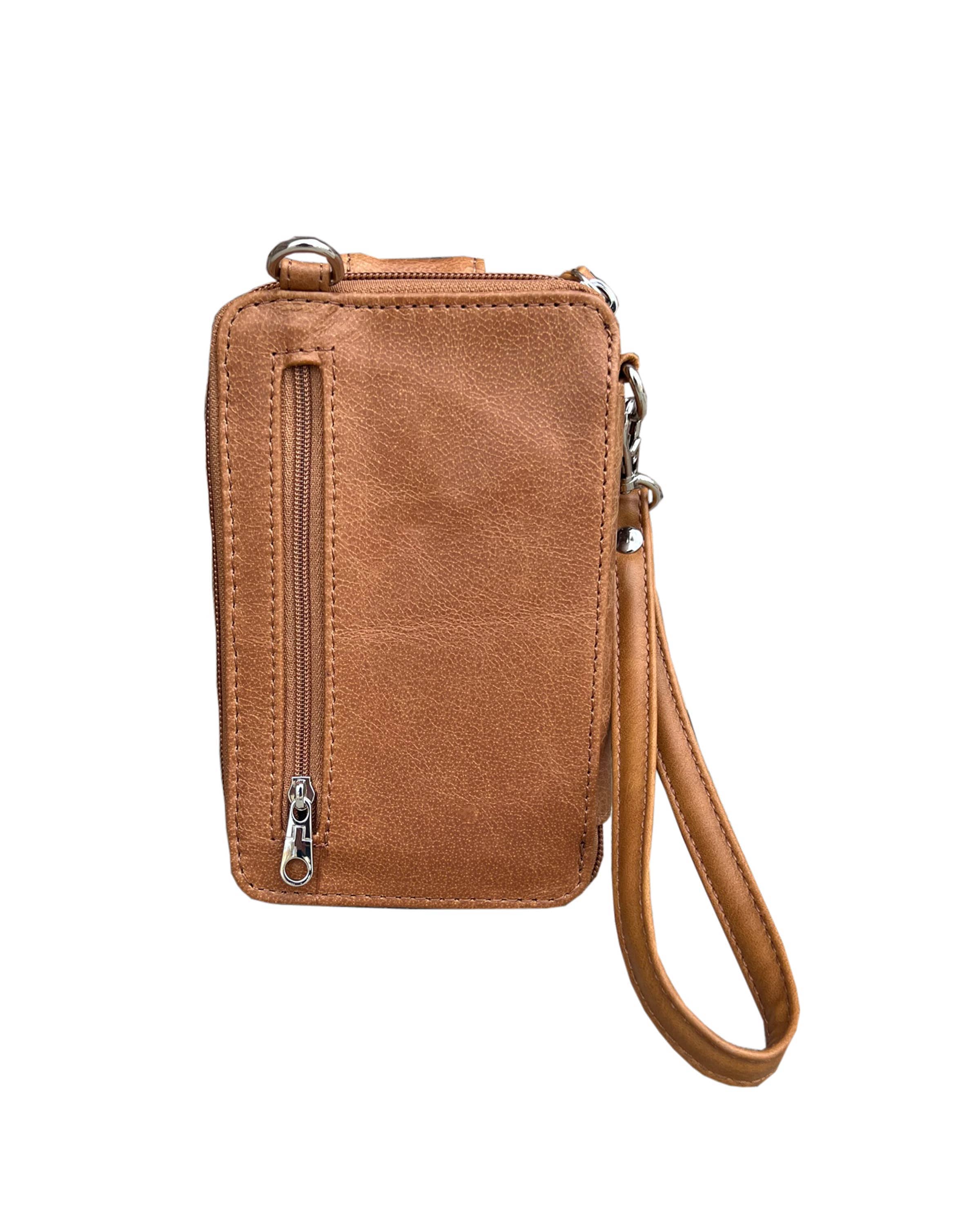 Leather Travel Wristlet Crossbody Duo