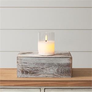 LED Glass Pillar Candle