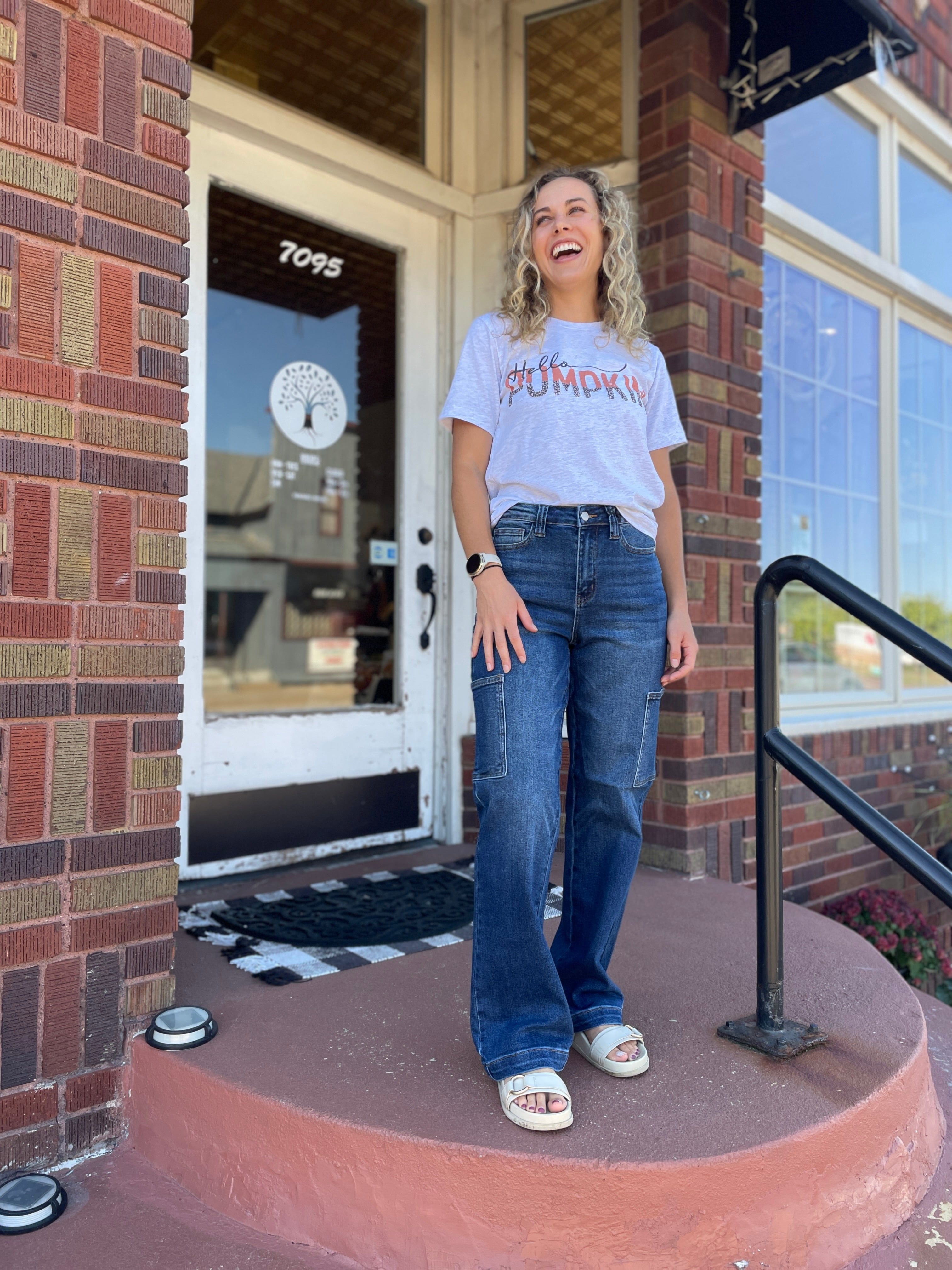 Leopard Print Hello Pumpkin Graphic Tee