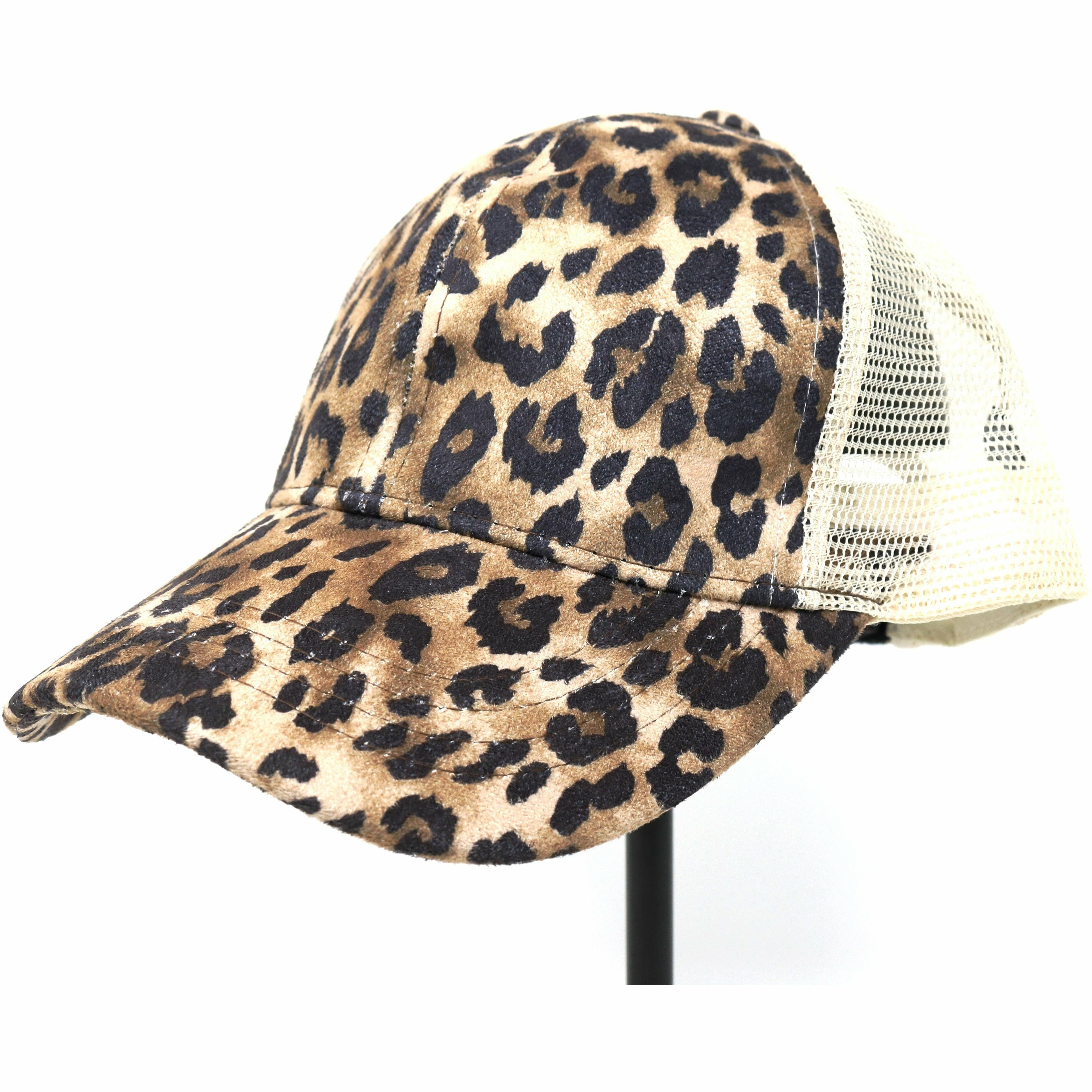 Leopard Print High Ponytail CC Baseball Hat
