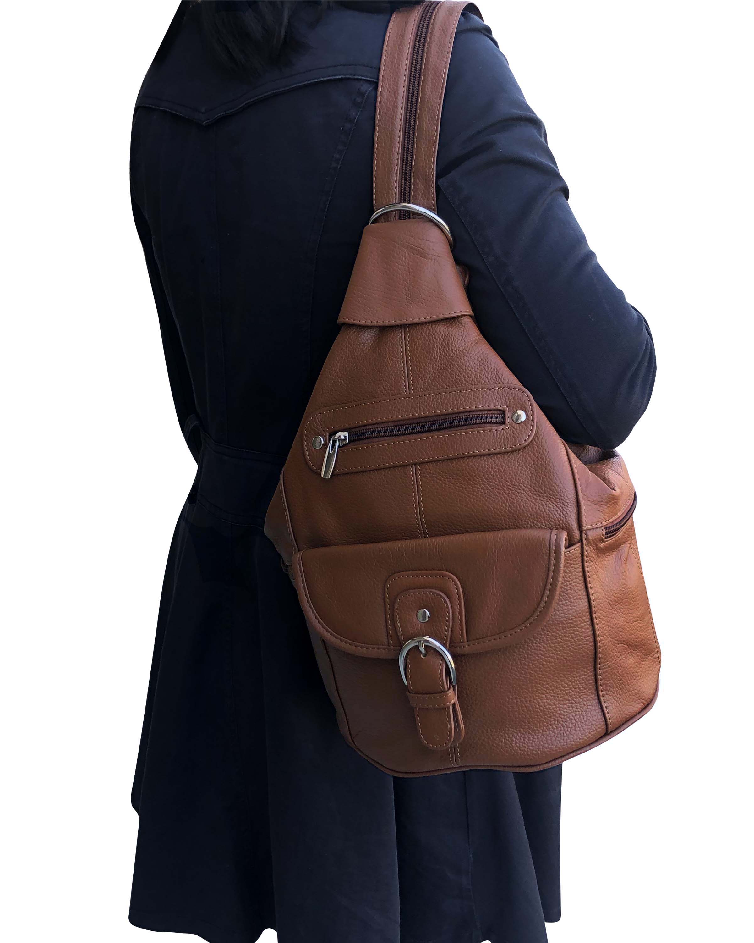Light Brown Leather Backpack