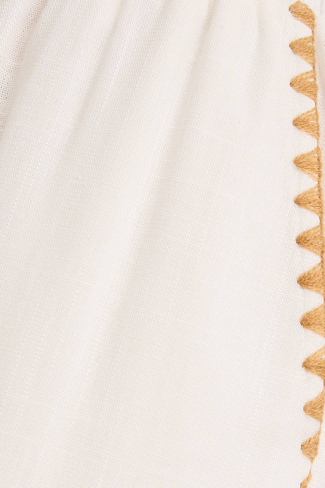 Linen Wide Leg Stitched Detail Pants